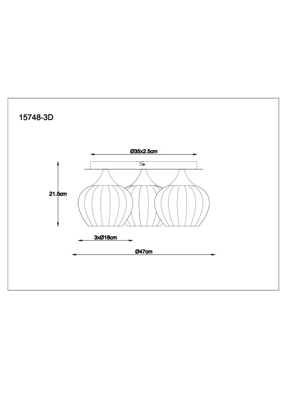 Globo Deckenleuchte Sander 47 x 21,5 cm (Ø x H) bunt matt