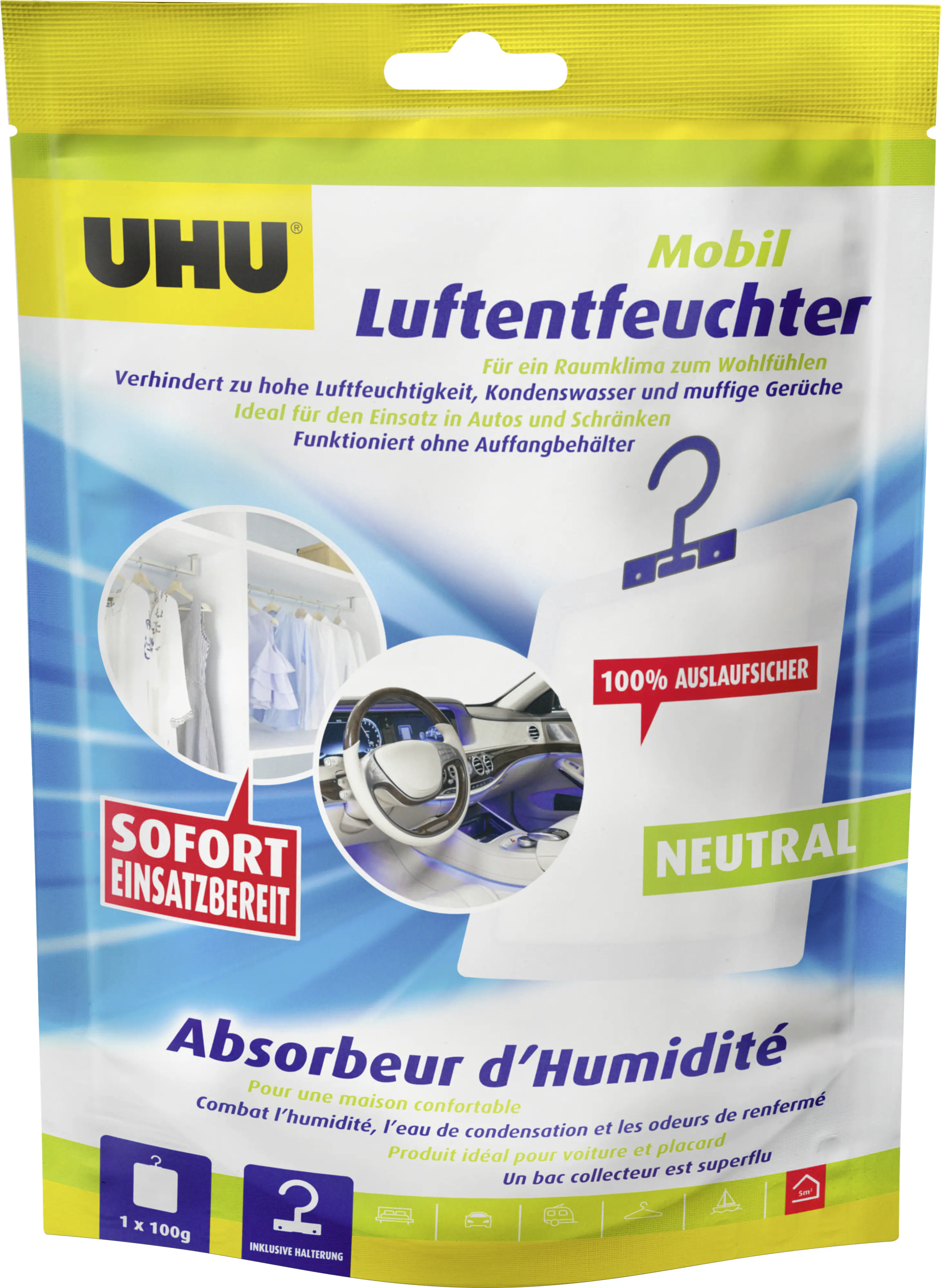 UHU Luftentfeuchter Mobil, neutral 100 g UHU Luftentfeuchter Mobil, neutral 100 g