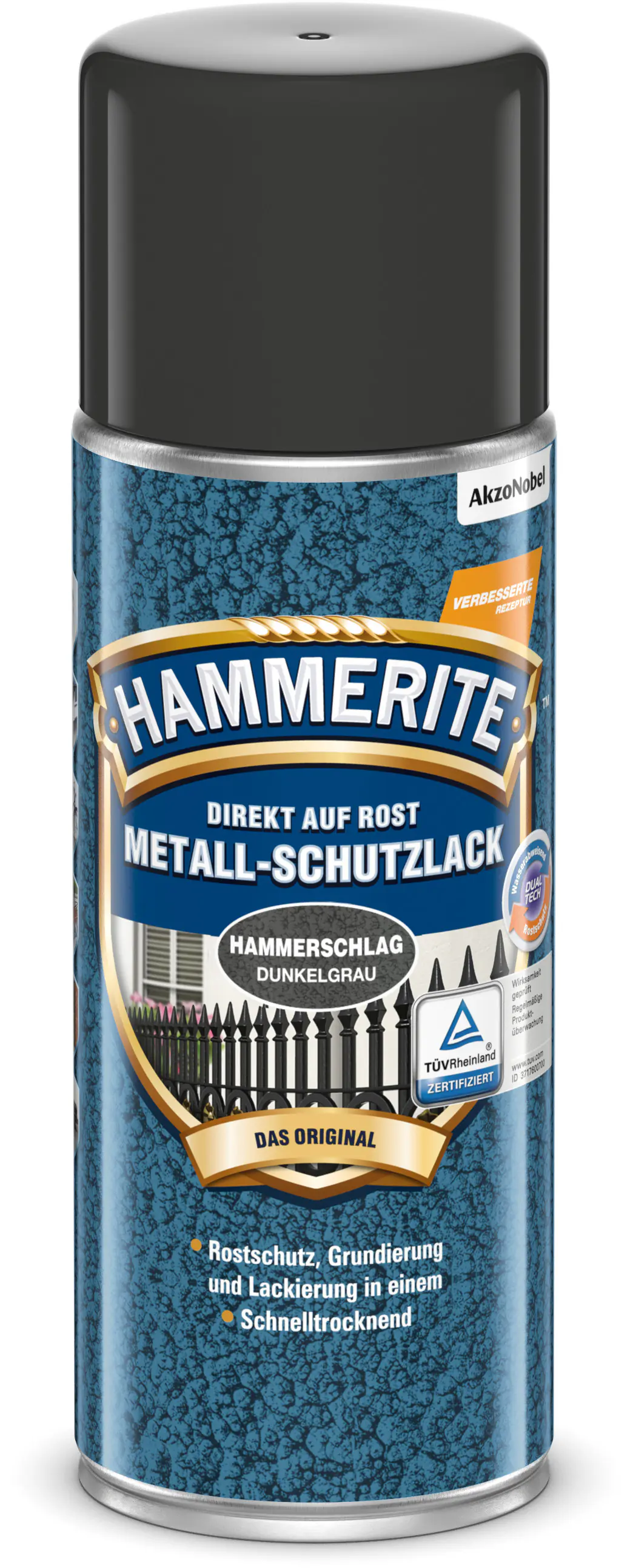 Hammerite Metall-Schutzlack Hammerschlag Spray 400 ml dunkelgrau