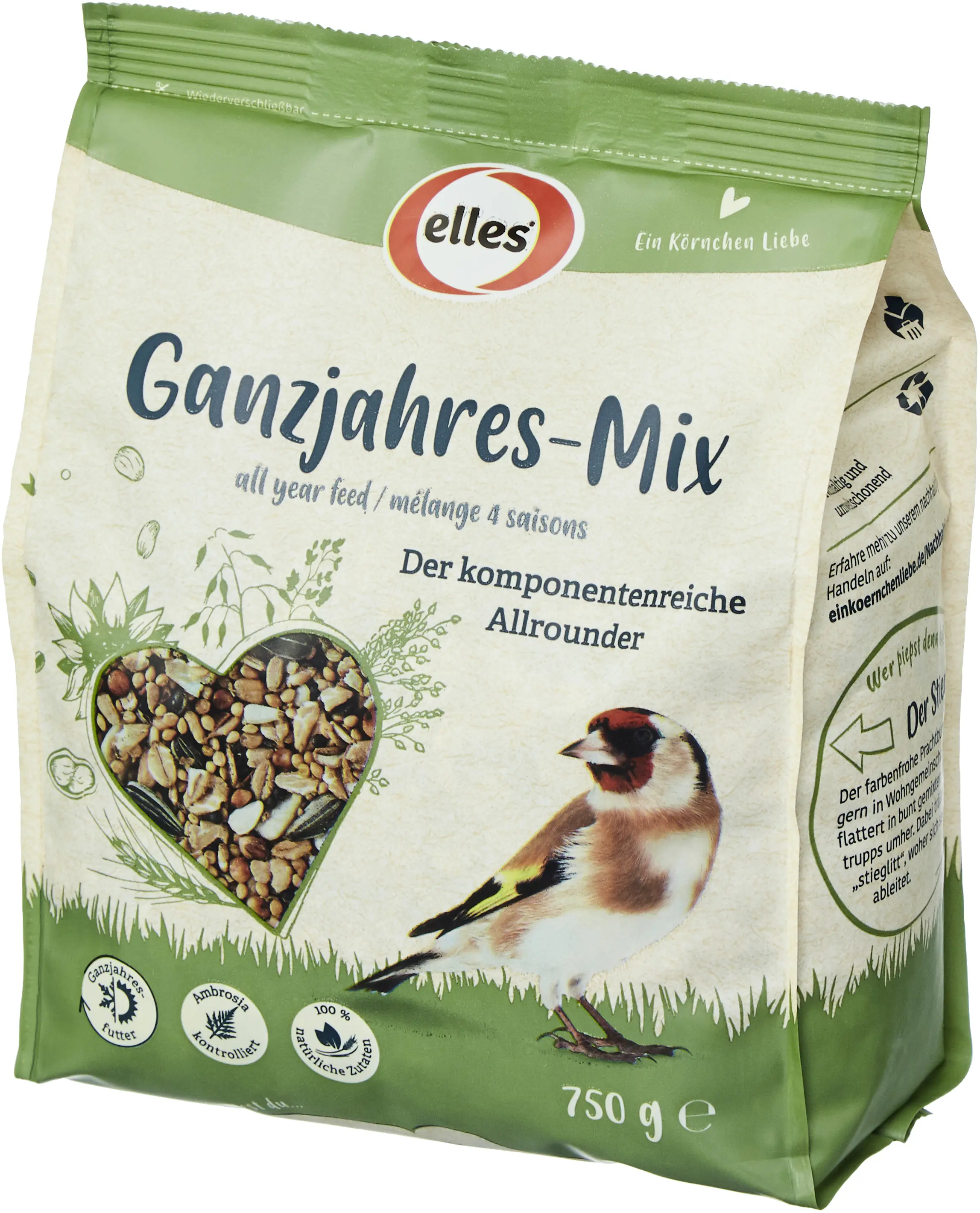 Elles Wildvogelfutter Ganzjahres-Mix 750 g