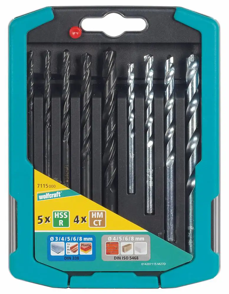 Wolfcraft Bohrer-Set Metall-Stein 9-teilig 7115000 Ø 3 - 8 mm Rundschaft Wolfcraft Bohrer-Set Metall-Stein 9-teilig 7115000 Ø 3 - 8 mm Rundschaft