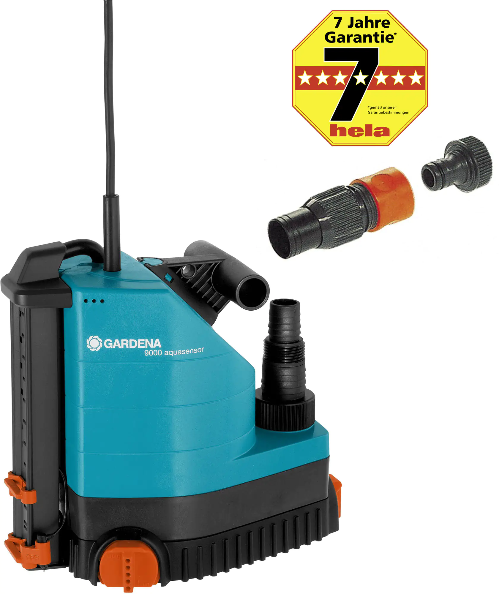 Gardena Tauchpumpe 9000 Aquasensor inkl. Pumpenanschlusssatz 3/4