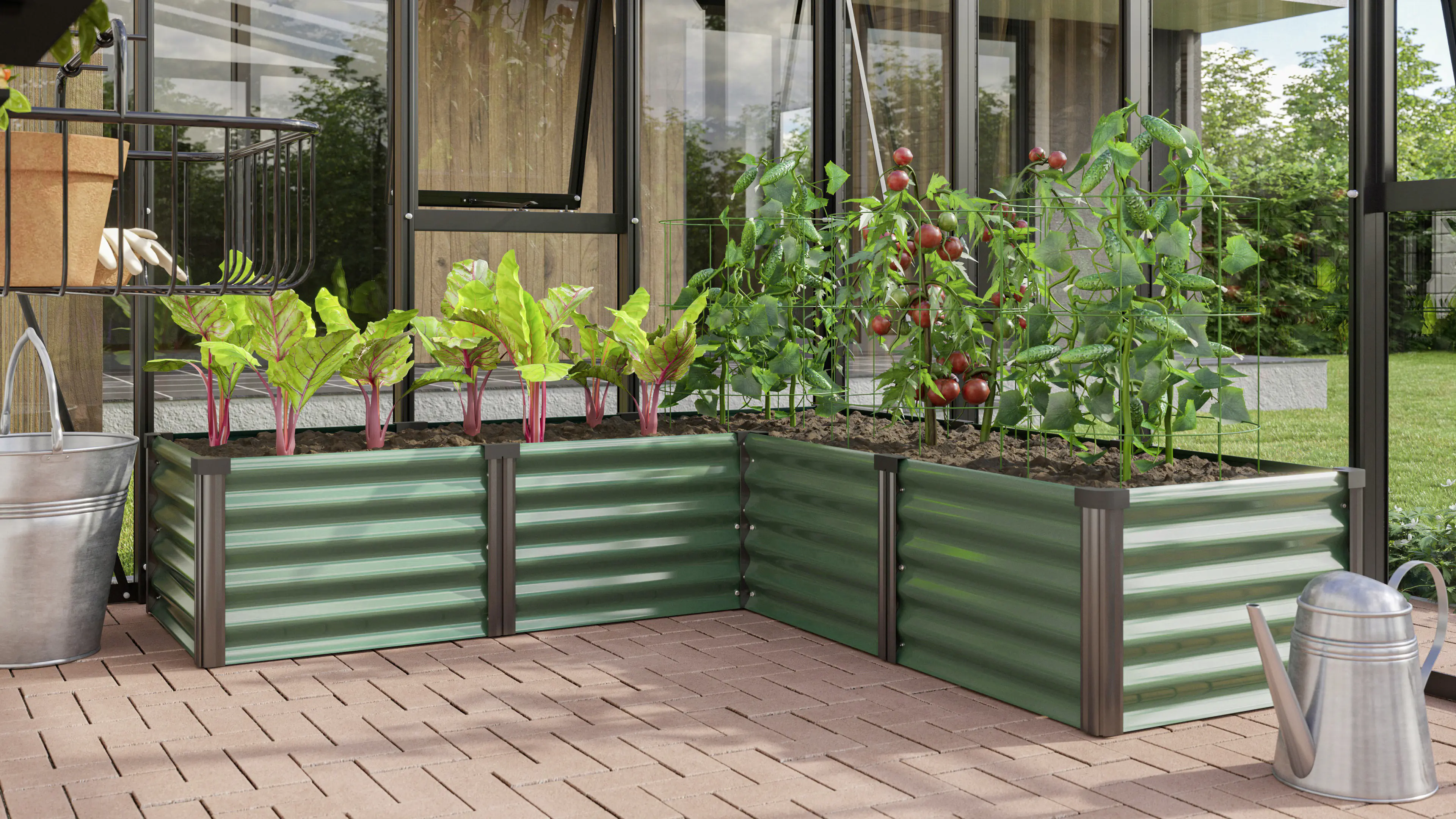 Vitavia Hochbeet Meta In & Out 401M seegras/schwarz 1,85 x 0,85 x 0,40 m