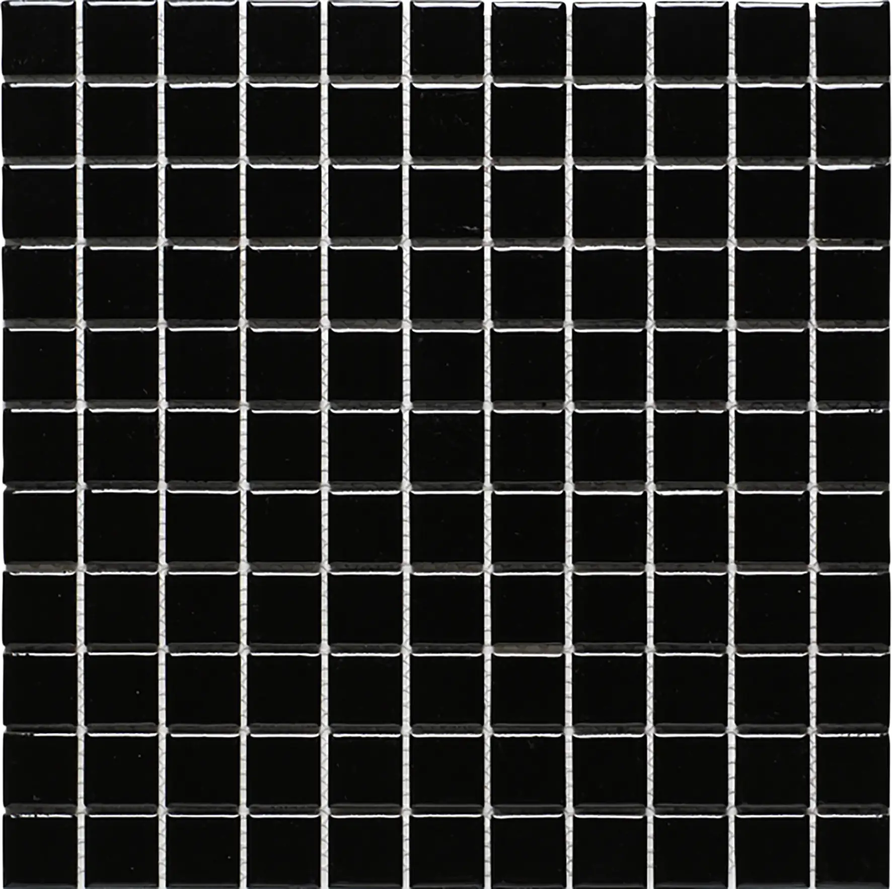 Mosaikfliese Mini 30 x 30 cm schwarz glanz Steinmaß: ca. 2,5 x 2,5 cm Mosaikfliese Mini 30 x 30 cm schwarz glanz Steinmaß: ca. 2,5 x 2,5 cm
