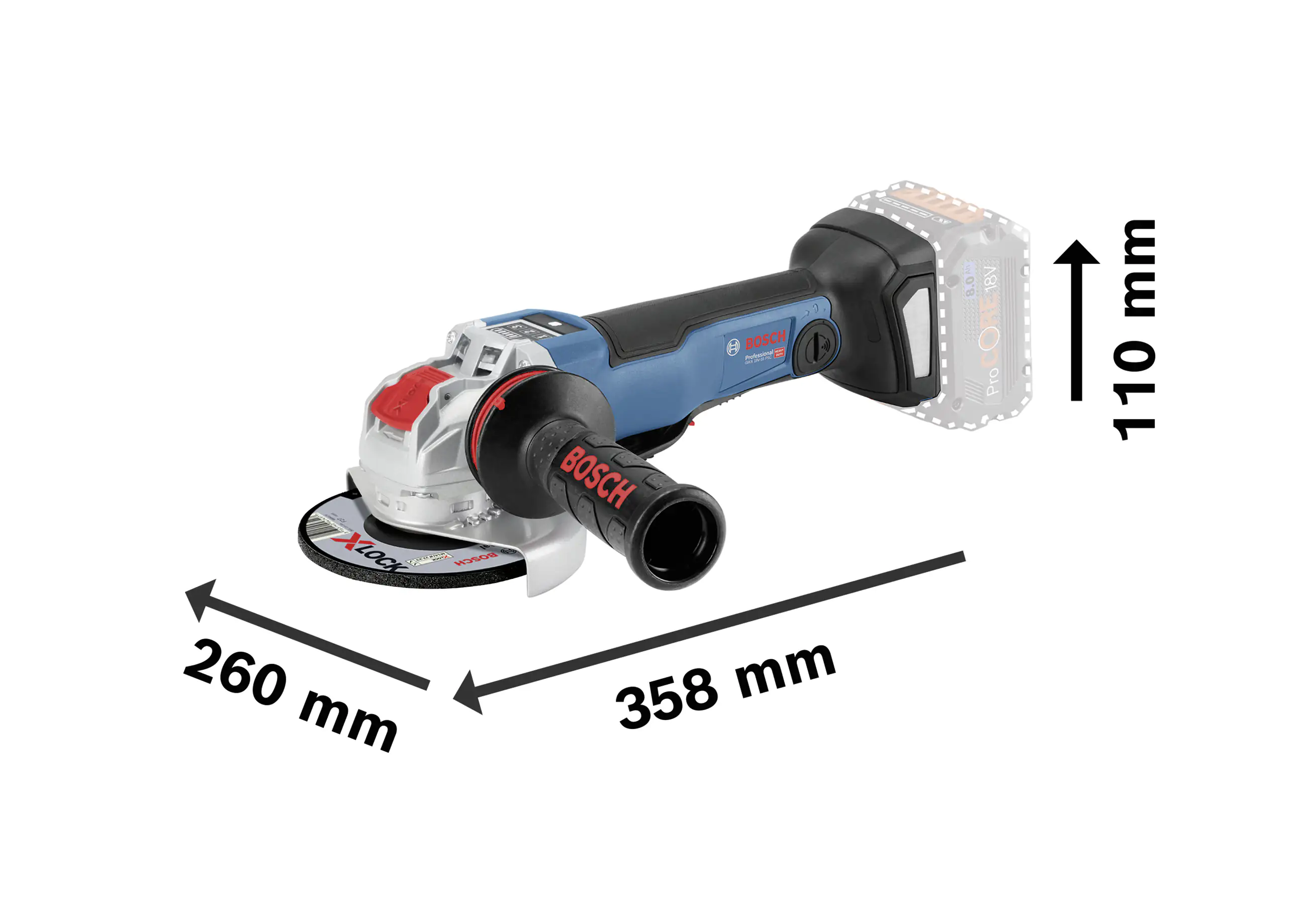 Bosch Professional Akku-Winkelschleifer GWX 18V-10 PSC X-LOCK in L-Boxx