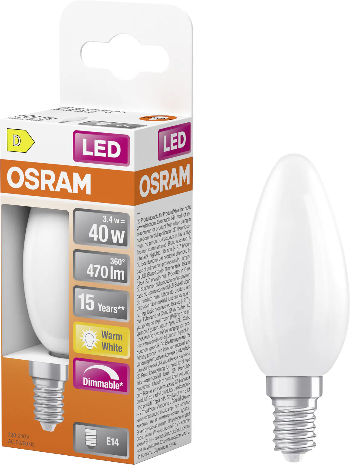 Osram LED Leuchtmittel E14 Superstar Classic 3,4W matt warmweiß Osram LED Leuchtmittel E14 Superstar Classic 3,4W matt warmweiß