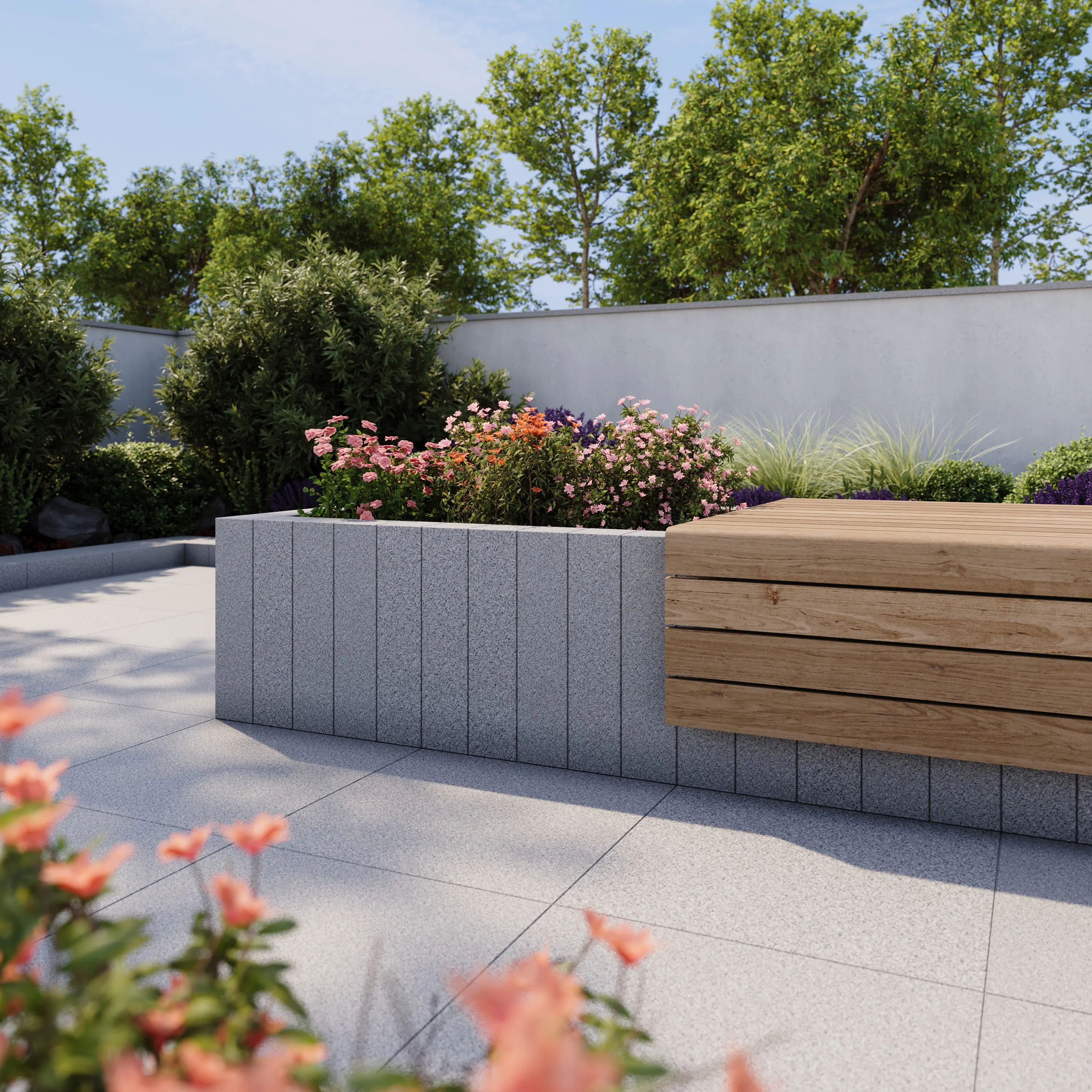 Palisade Granit 10 x 10 x 50 cm grau