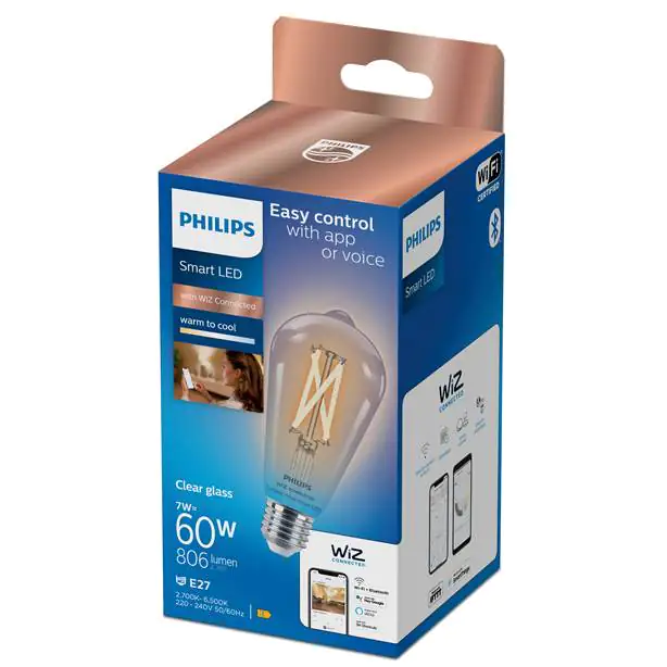 Philips Smart LED Leuchtmittel Tunable White Clear ST64 E27 Edisonform 7 W Philips Smart LED Leuchtmittel Tunable White Clear ST64 E27 Edisonform 7 W