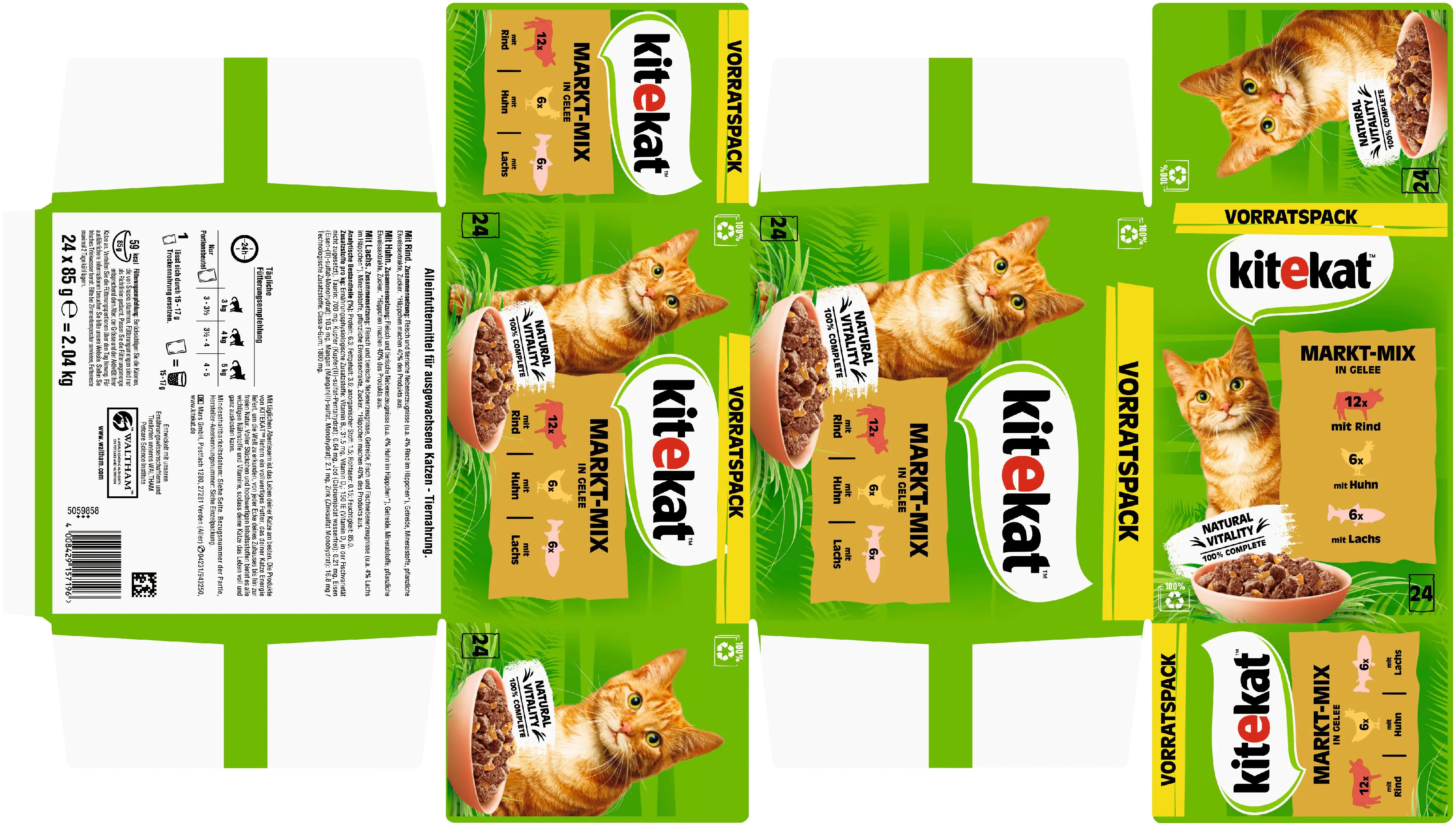 Kitekat Markt-Mix in Gelee Multipack Vorratspack 24x85 g Kitekat Markt-Mix in Gelee Multipack Vorratspack 24x85 g