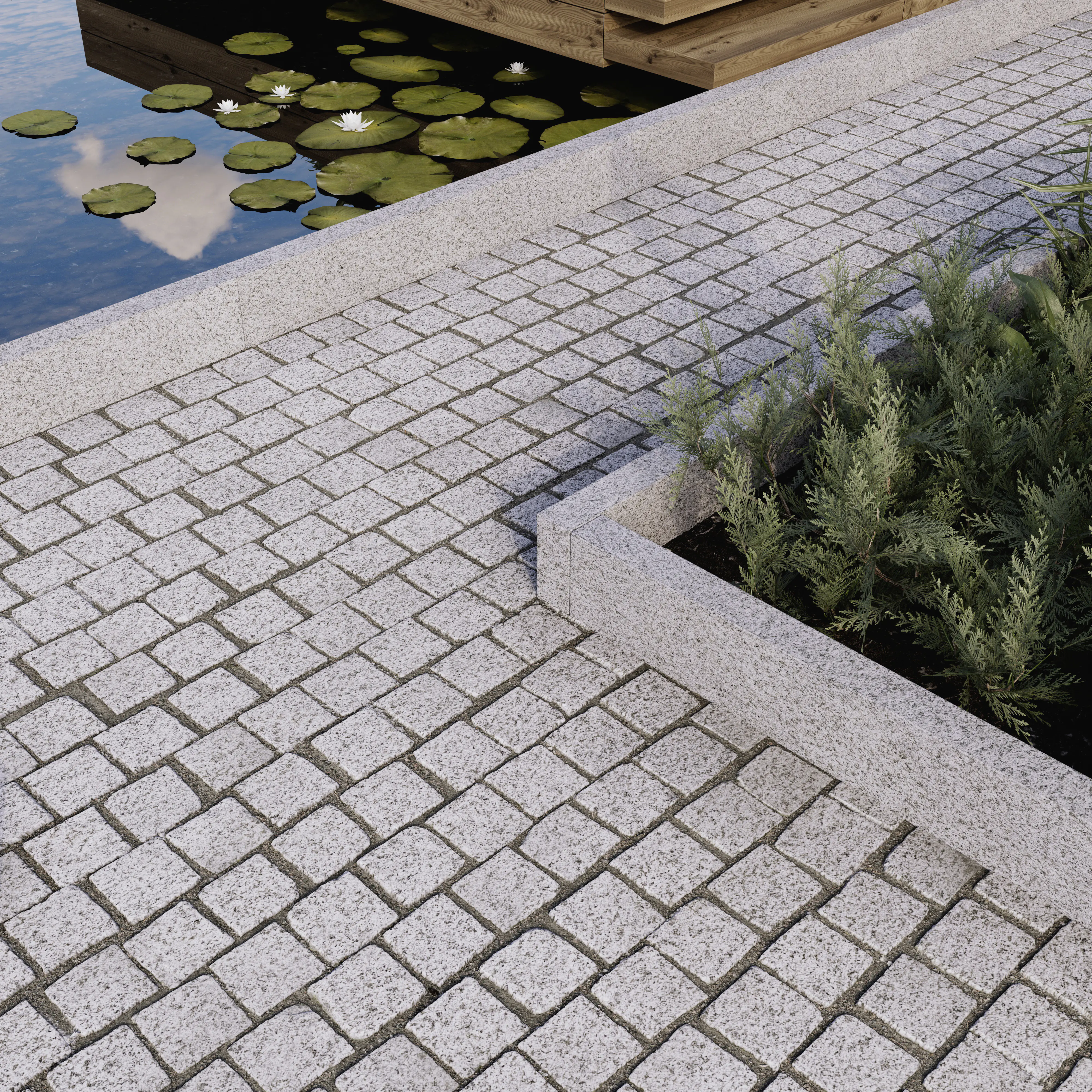 Pflasterstein Granit 50 x 50 x 3,5 cm grau