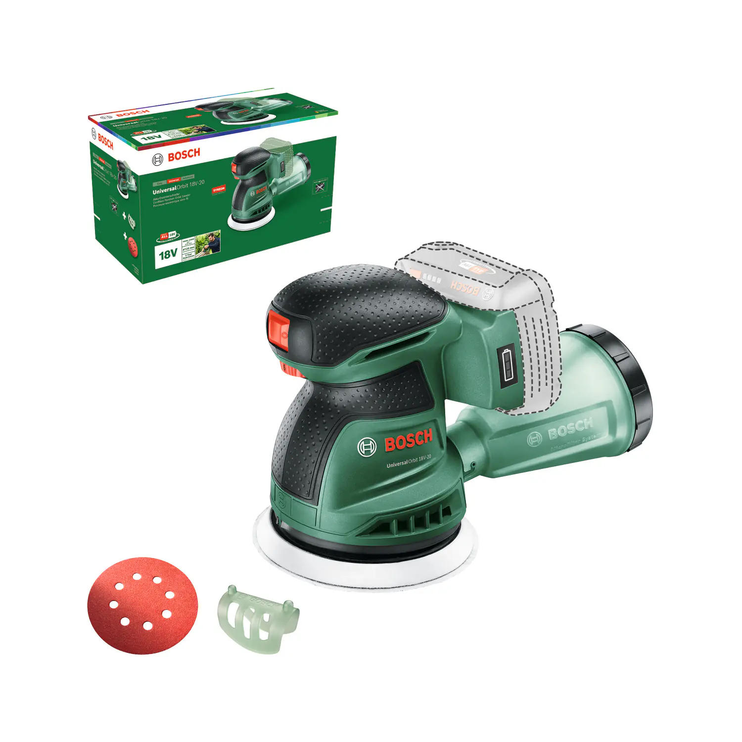 Bosch Akku-Exzenterschleifer UniversalOrbit 18V-20 Solo Bosch Akku-Exzenterschleifer UniversalOrbit 18V-20 Solo