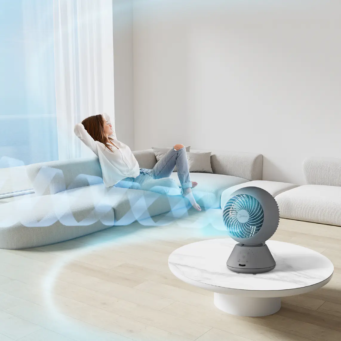 Midea Tischventilator MFT302R0BPK Ø 22,6 cm grau