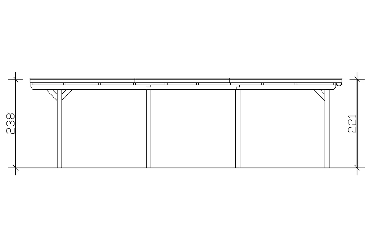 SKAN HOLZ Carport Emsland 354 x 846 cm mit EPDM-Dach SKAN HOLZ Carport Emsland 354 x 846 cm mit EPDM-Dach