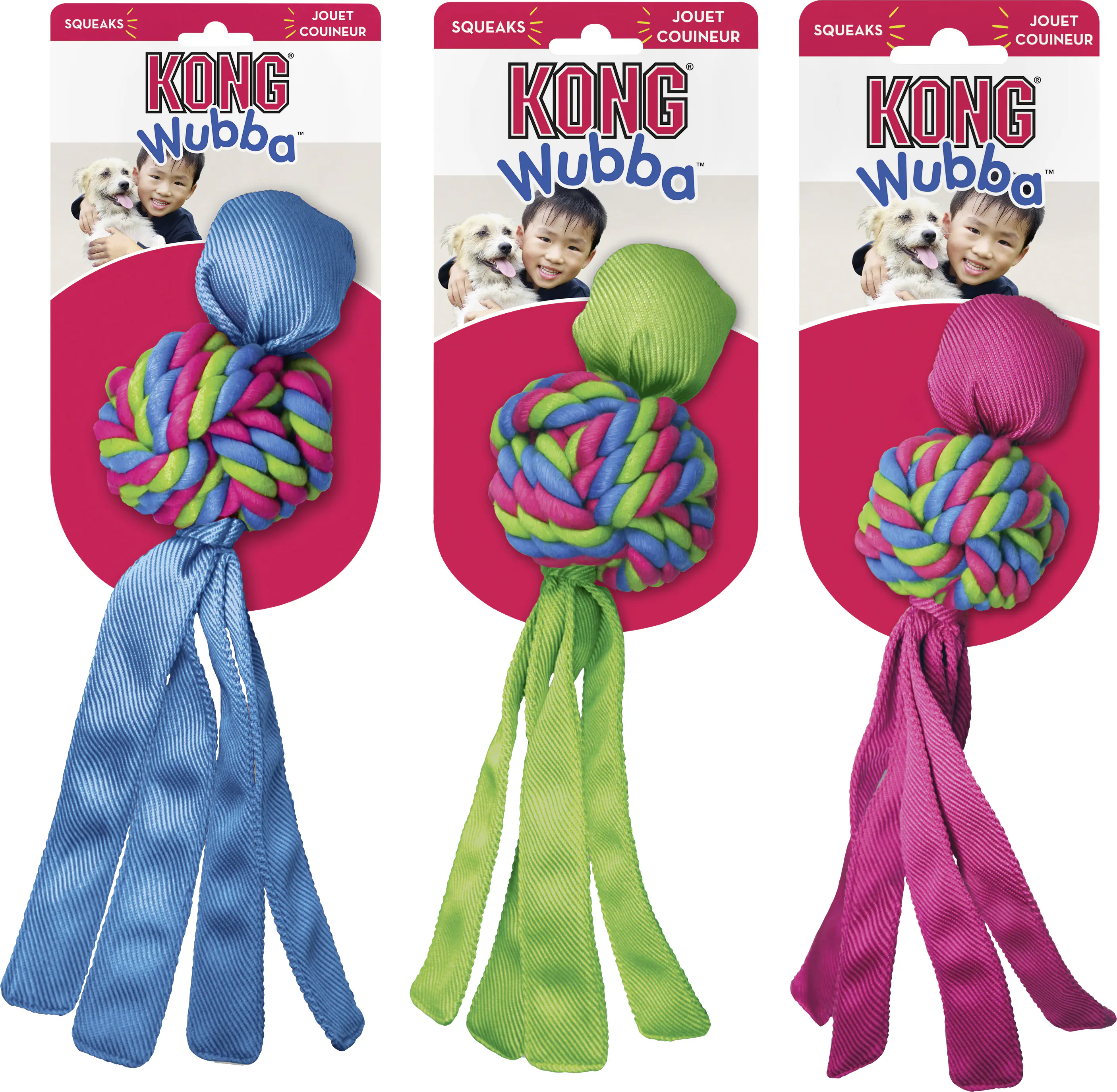 Kong Hundespielzeug Wubba Weaves 21 cm farblich sortiert