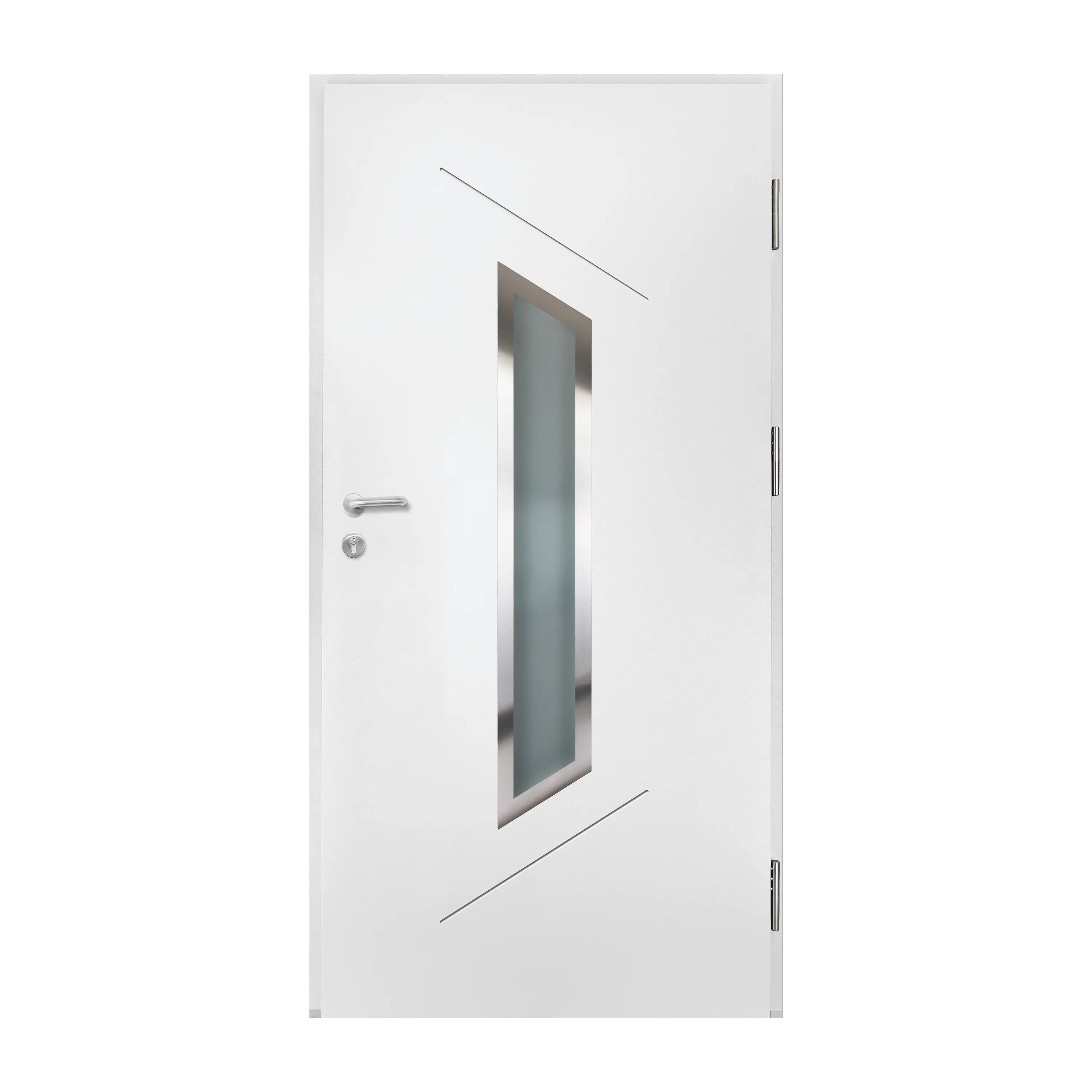 Splendoor Haustür Passivedoor Premium B37 RC2 Aluminium/Stahl quarzgrau/weiß BlackDesign DIN rechts 98 x 208 cm  