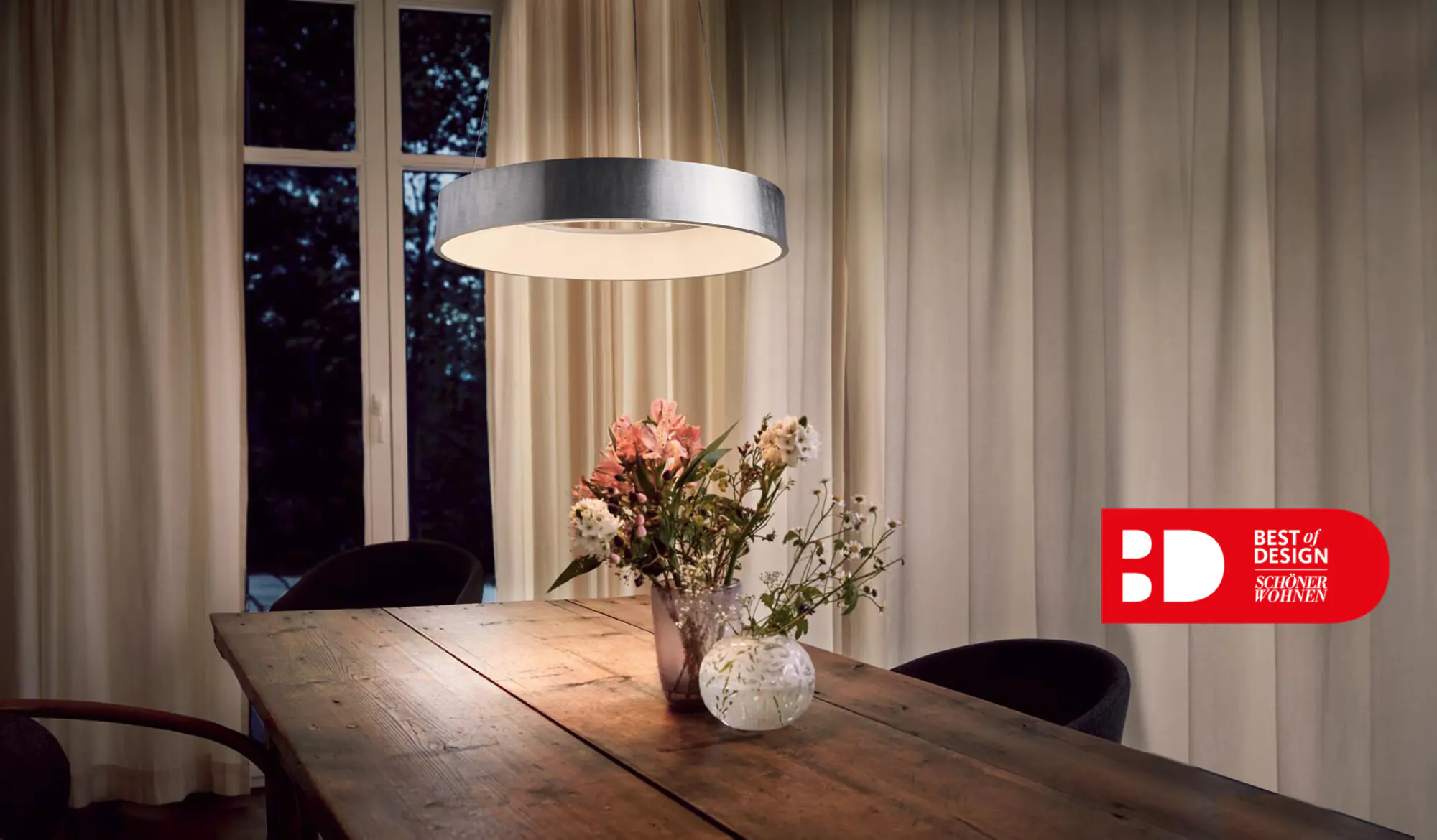 Ledvance Smart+ LED Pendelleuchte Circular silber Ø 45 cm Sun@Home 18,5 W