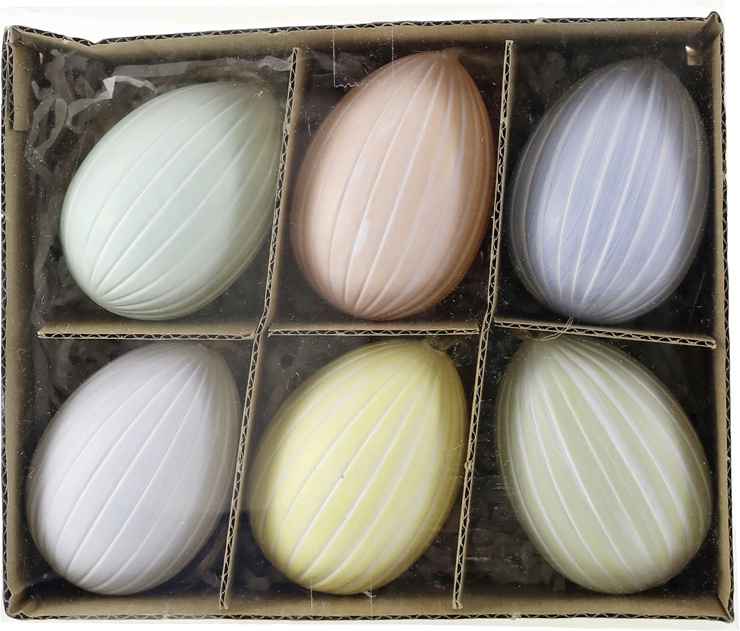 Ostereier zum Hängen Kunststoff 6 x 4 cm 6 Stück bunt