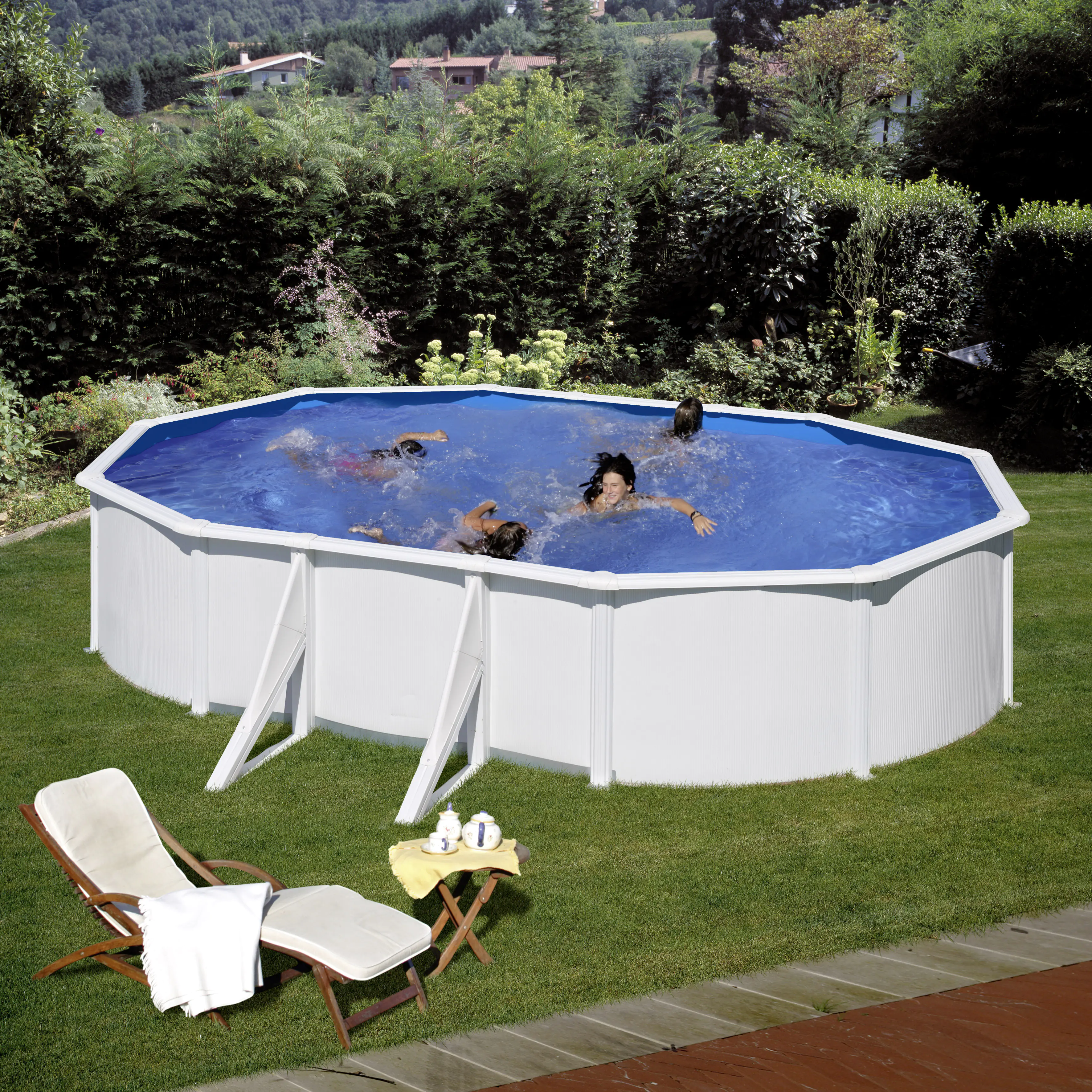 Gre Stahlwandpool Fidji oval 500 x 300 x 120 cm weiß