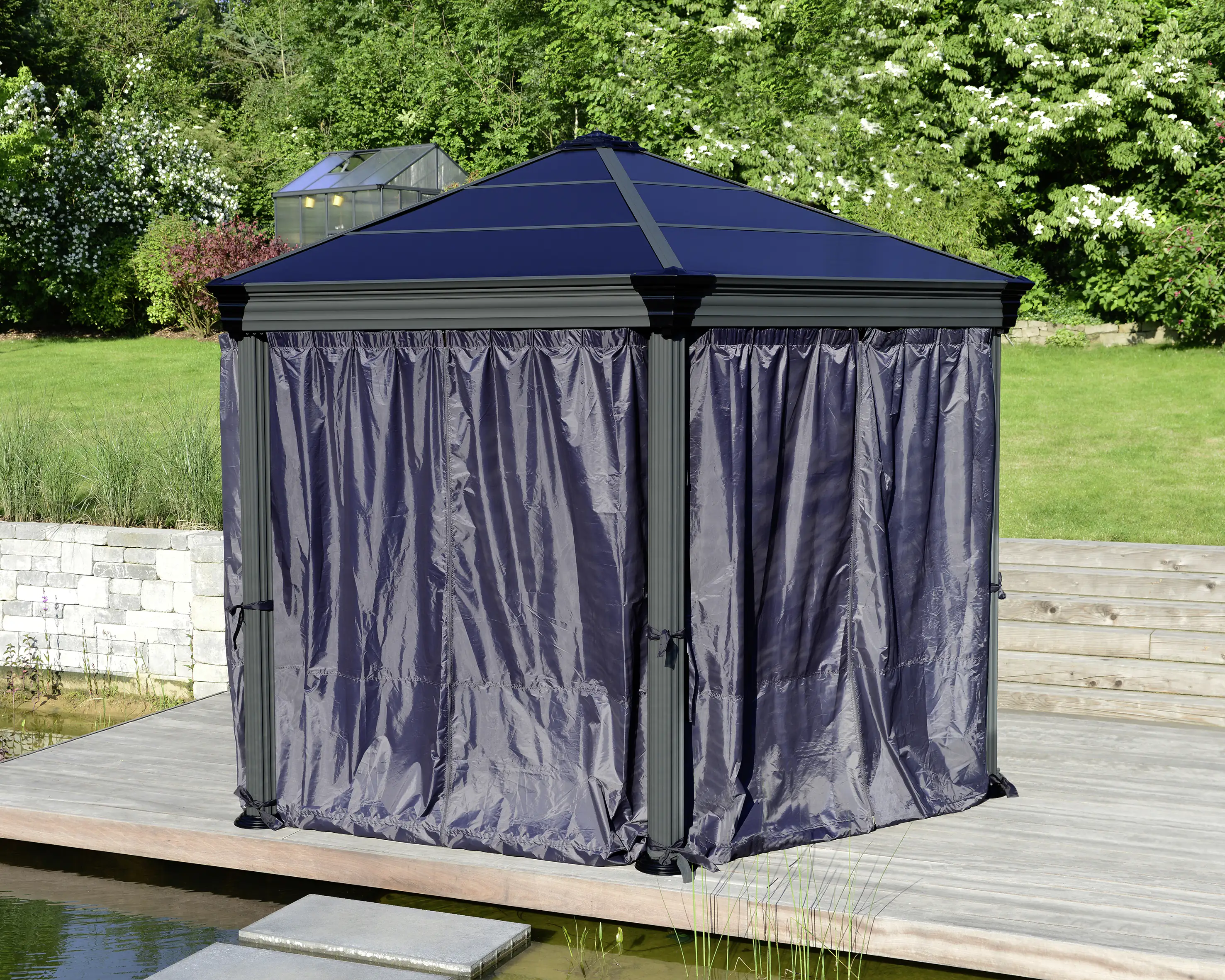 Canopia Pavillon Roma Vorhang-Set 225x235 cm, grau