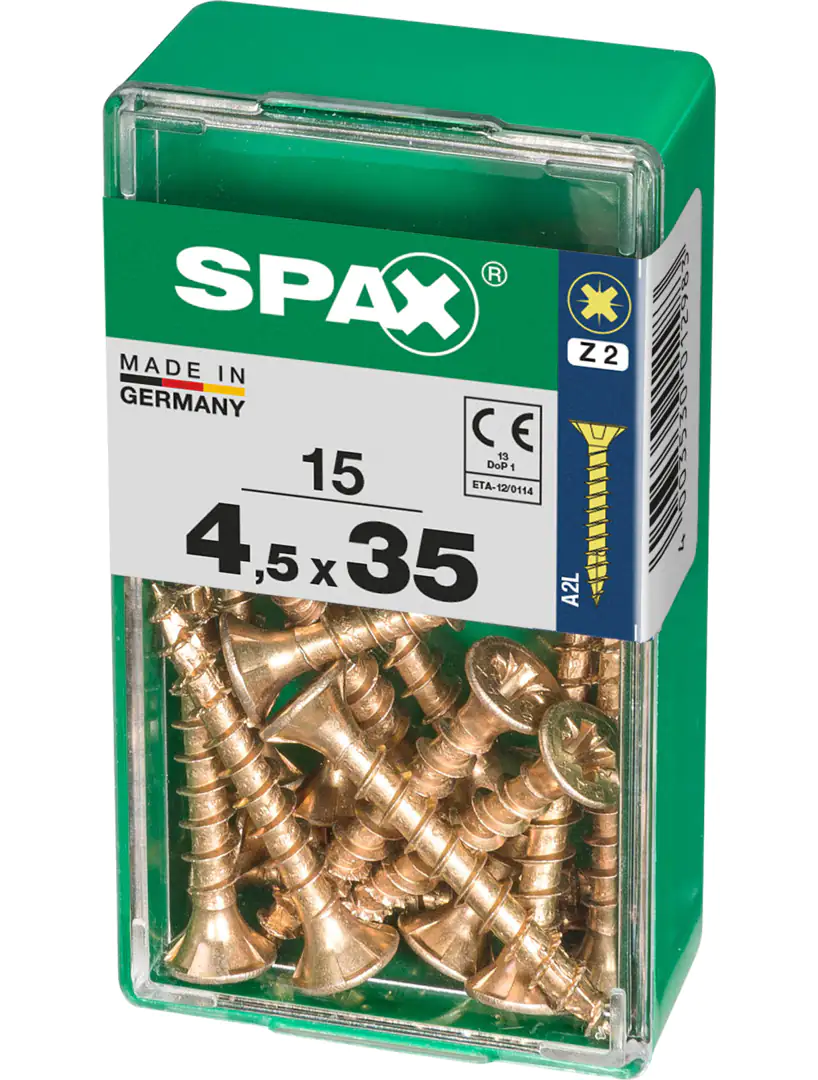 Spax Universalschrauben 4.5 x 35 mm PZ 2 - 15 Stk.