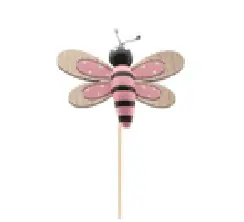 Flamingo Gartenstecker Biene Holz 7,5 x 50,5 cm pink
