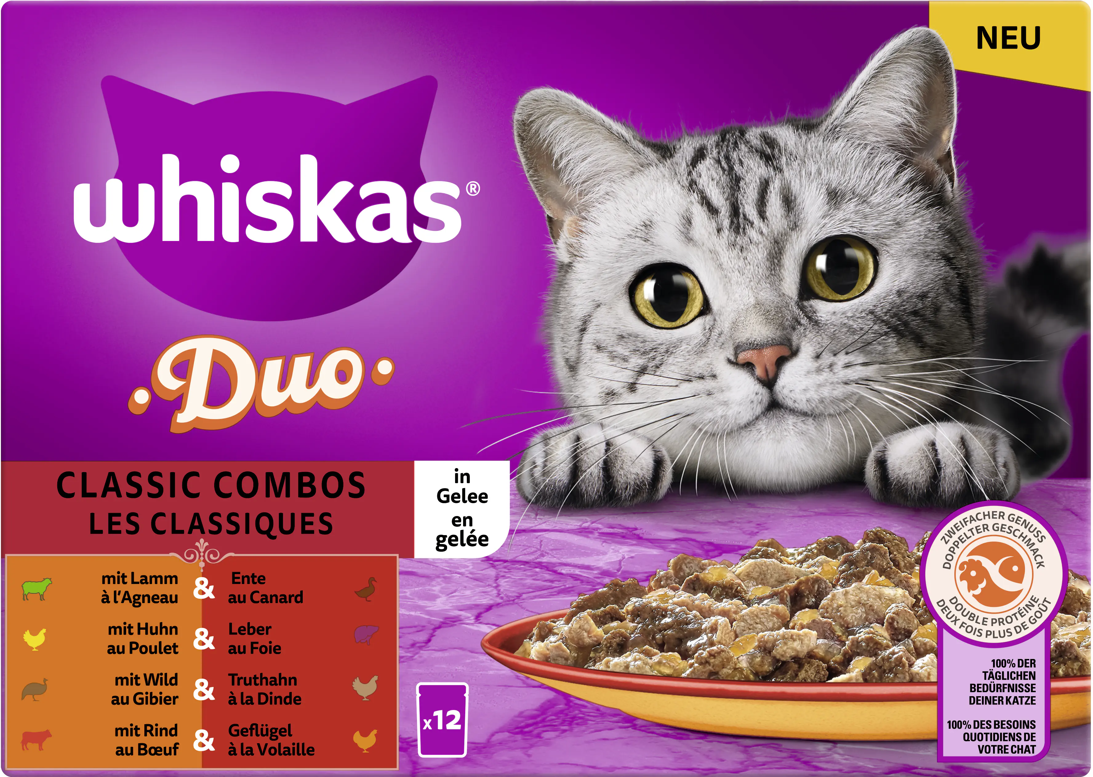 Whiskas Multipack Duo Classic Combos in Gelee Katzenfutter 12 x 85 g Whiskas Multipack Duo Classic Combos in Gelee Katzenfutter 12 x 85 g