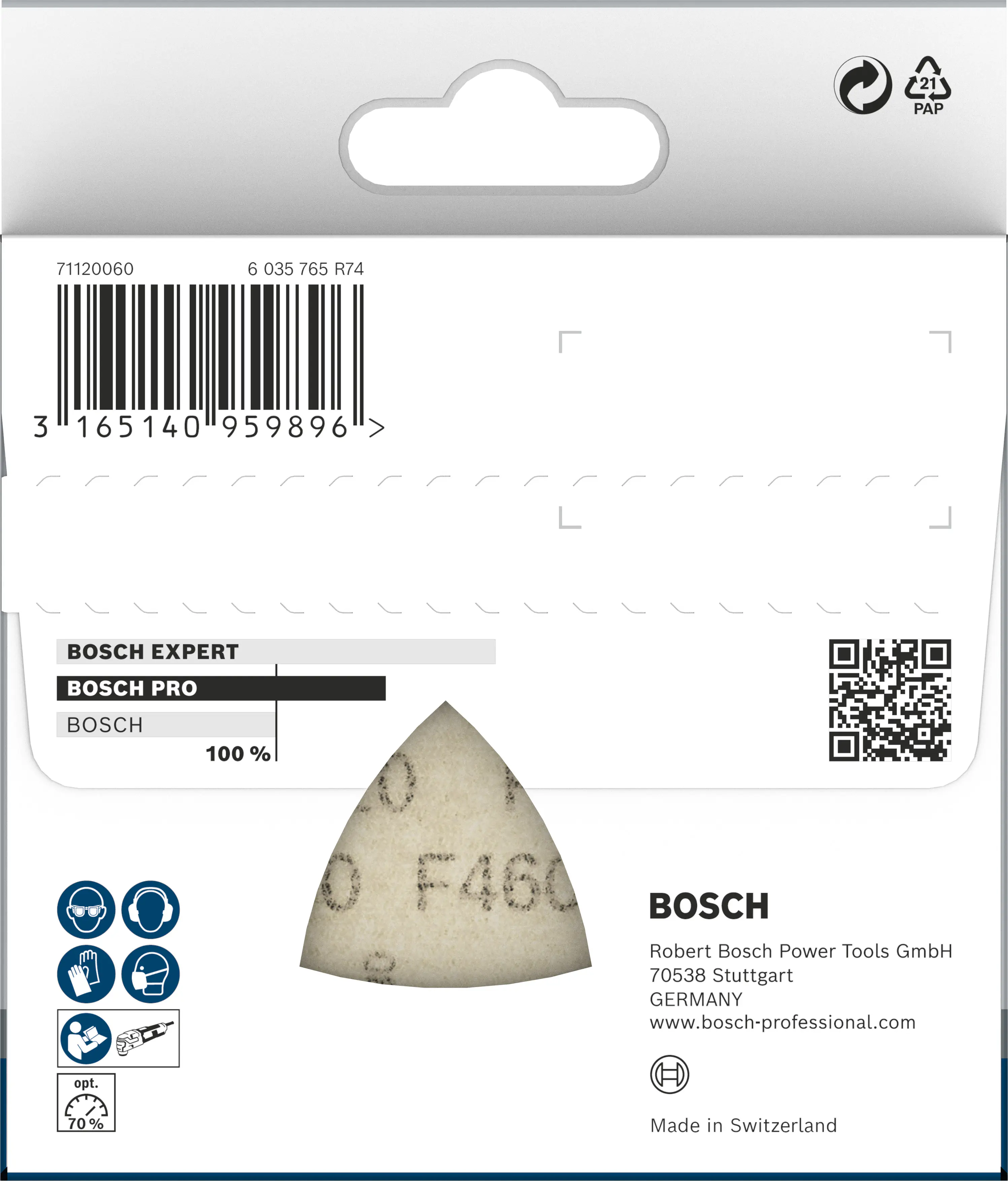 Bosch PRO F460 Schleifblatt 93 x 93 mm G120 5-teilig