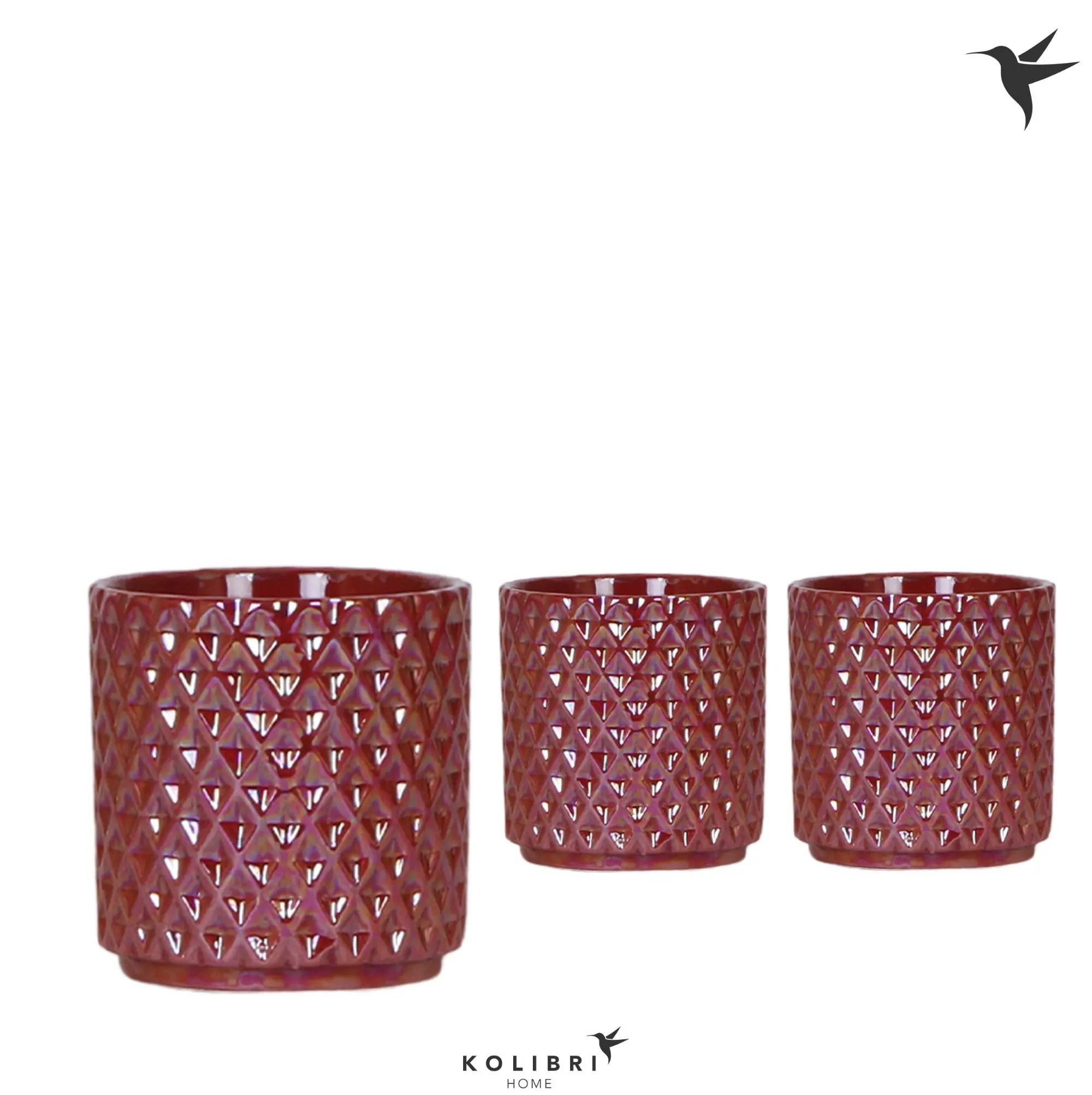 Kolibri Home Übertopf Diamond Pearl Keramik Ø 9 x 11 cm 3-fach sortiert
