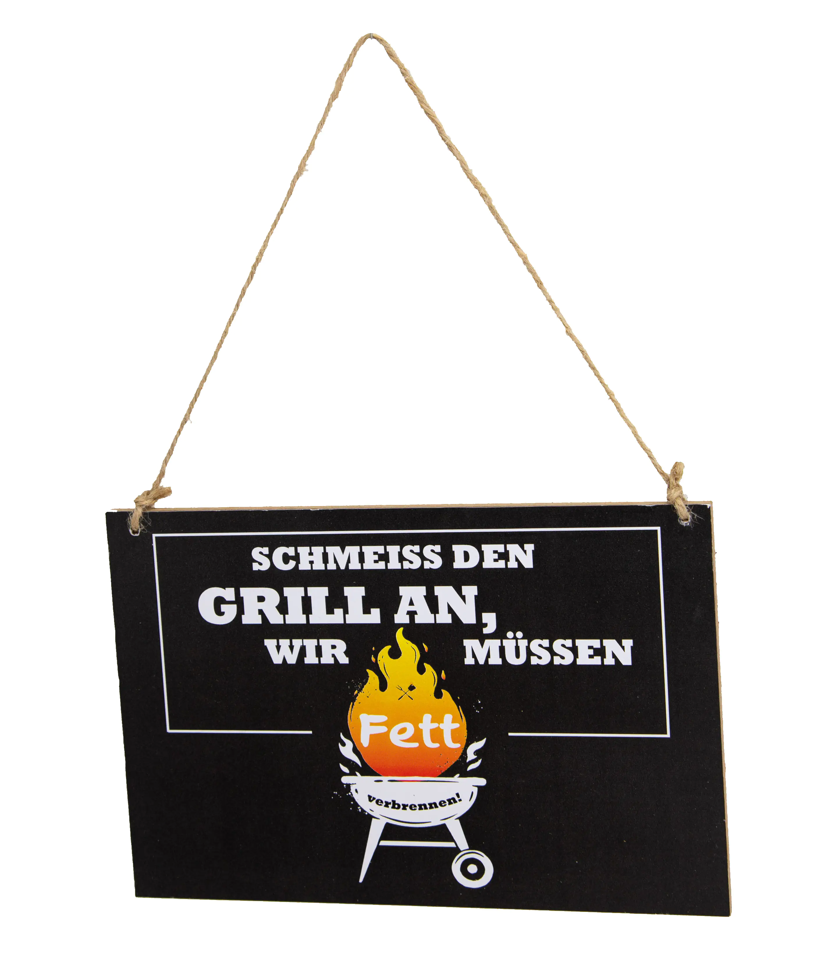 Riffelmacher BBQ Schild aus Holz zum Hängen Grill Wars 18 x 12 cm