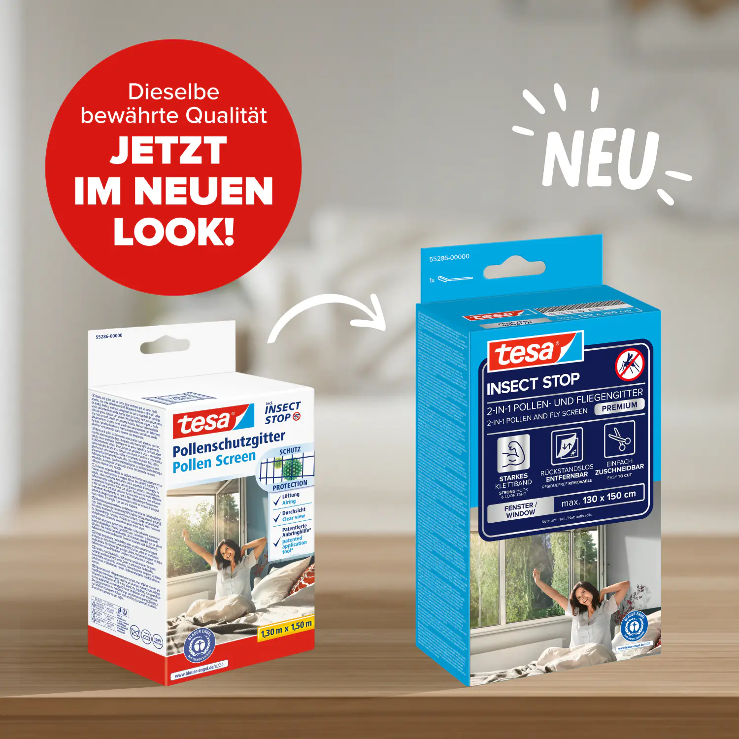 tesa Pollenschutzgitter 130 x 150 cm weiß