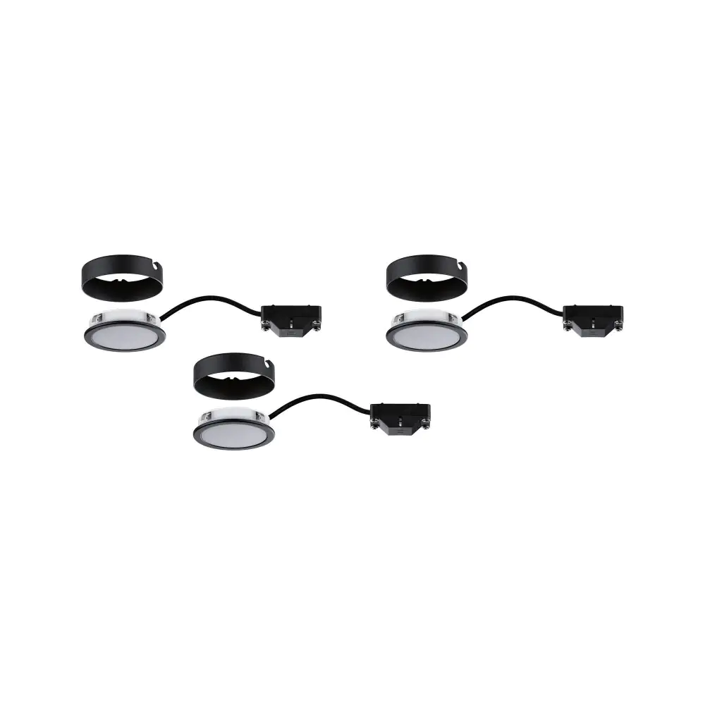 Paulmann LED Unterbauleuchte Pukk schwarz Ø 6,5 cm warmweiß 3er Set