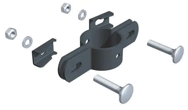 4004338563394 Alberts Doppelschelle für Pfosten Ø 34 mm anthrazit