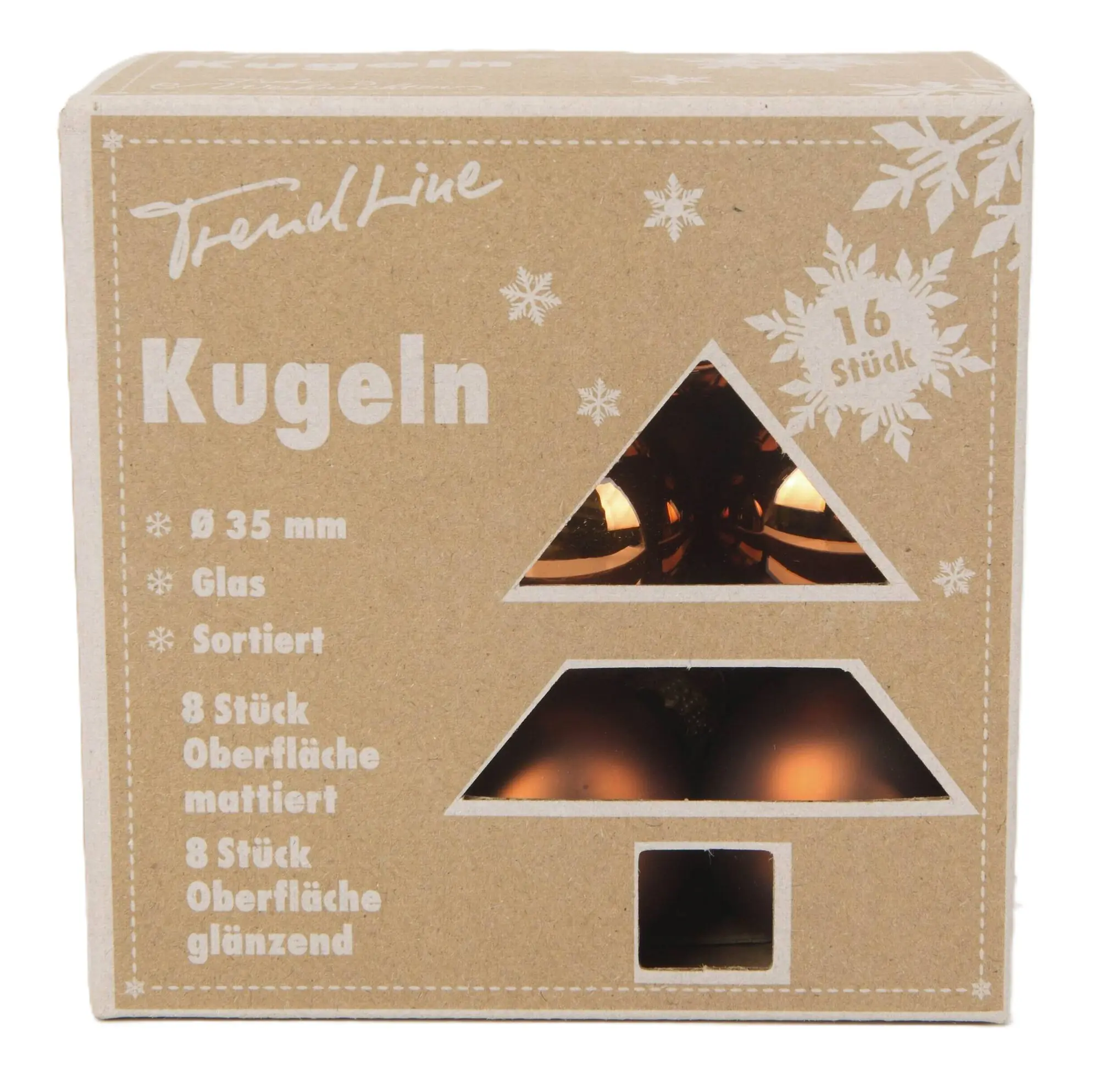 TrendLine Weihnachtskugeln aus Glas Ø 3,5 cm espresso 16 Stück