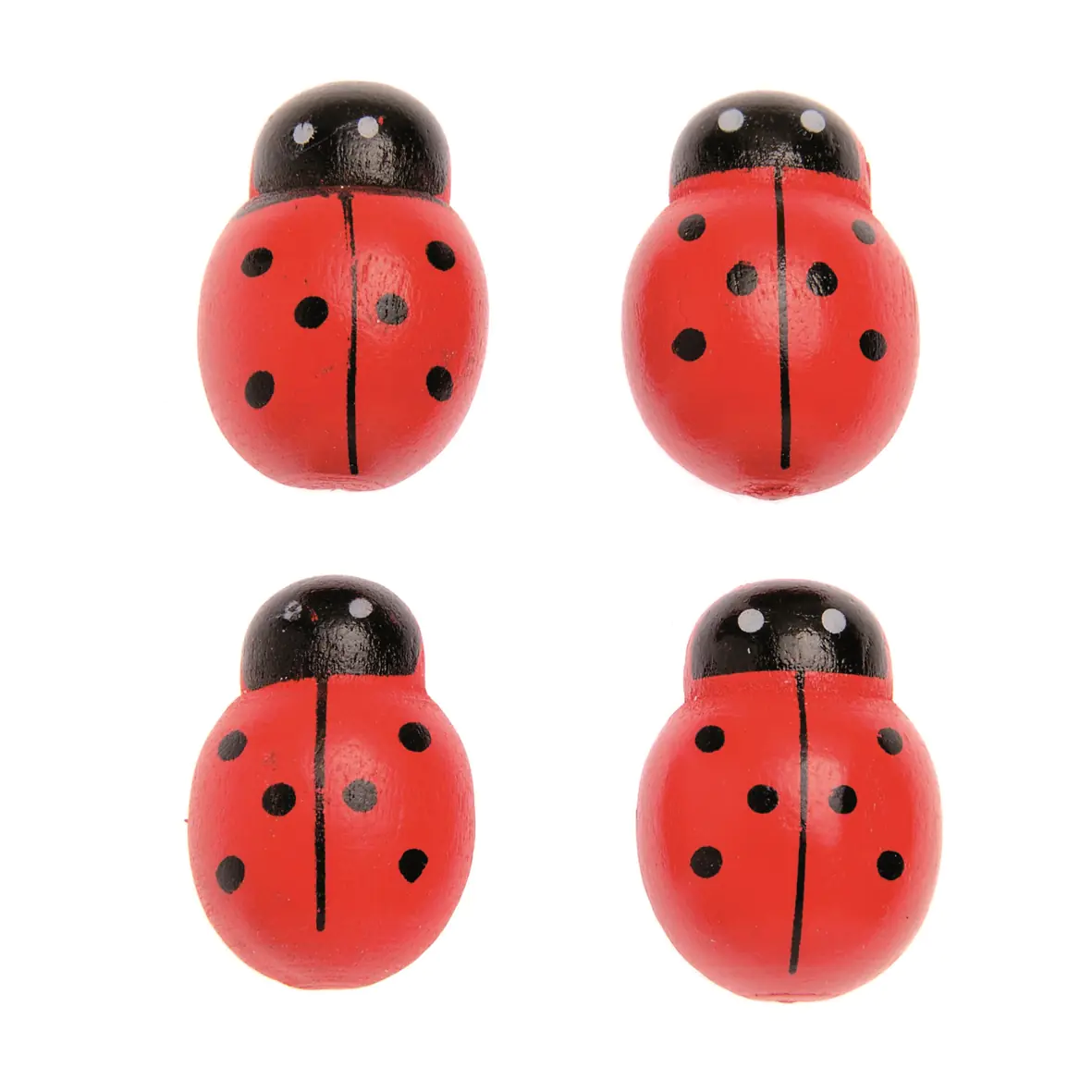 Holzstreuteile Marienkäfer 6St