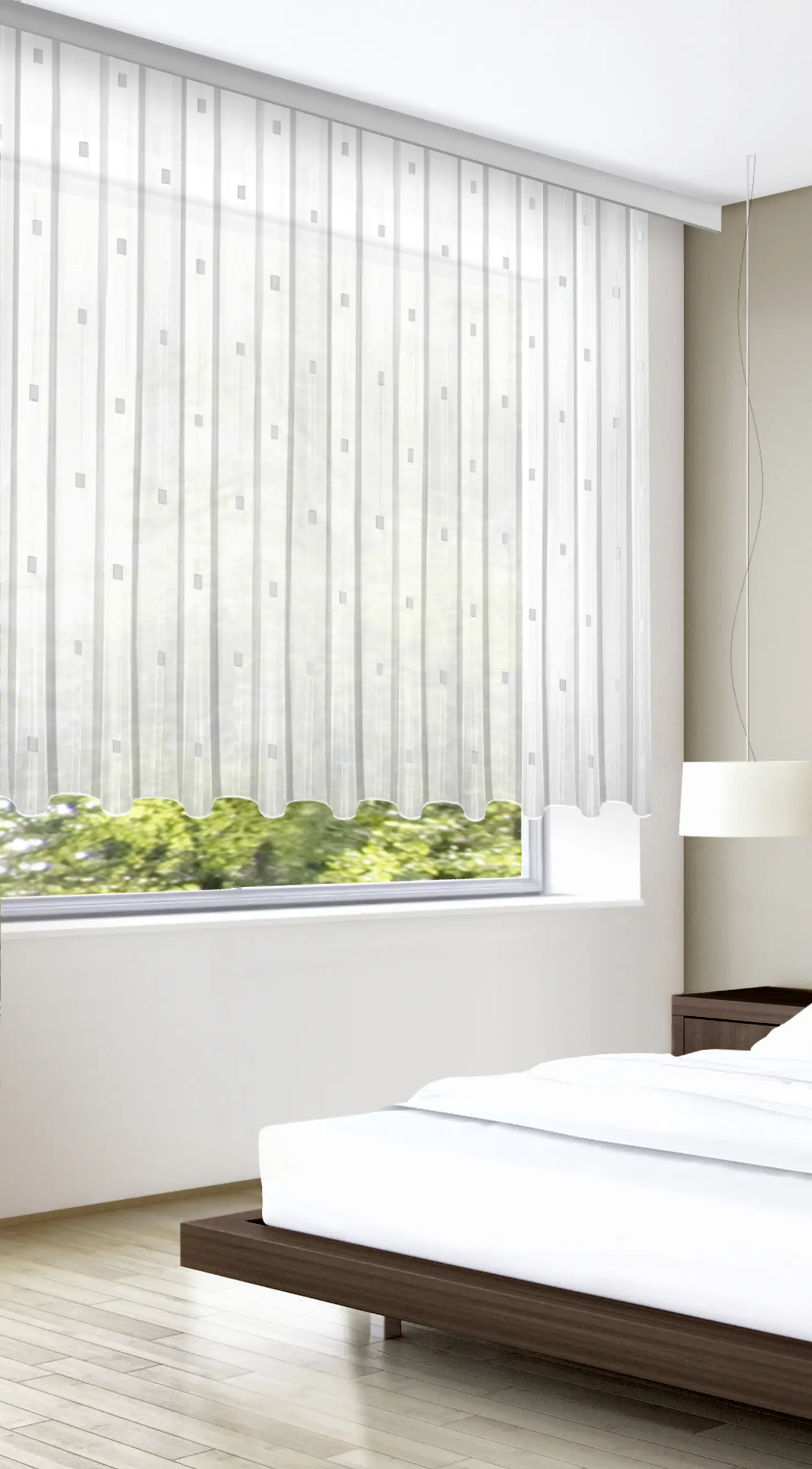 Neusser Collection Scherli-Store weiß, 145 x 450 cm