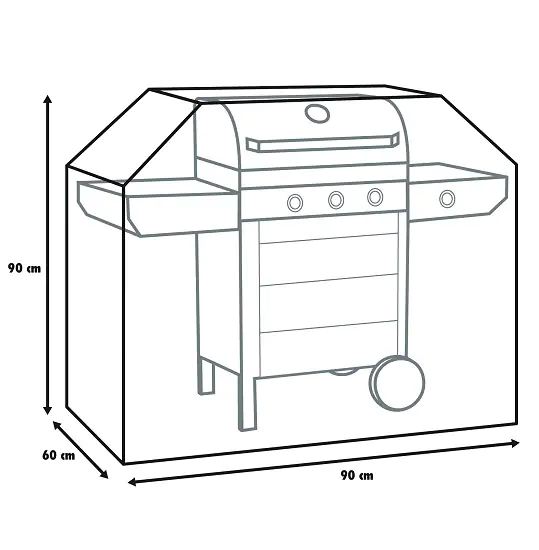 4333692036856 Primaster Atmungsaktive Schutzhülle für Gasgrills 90 x 60 x 90 cm