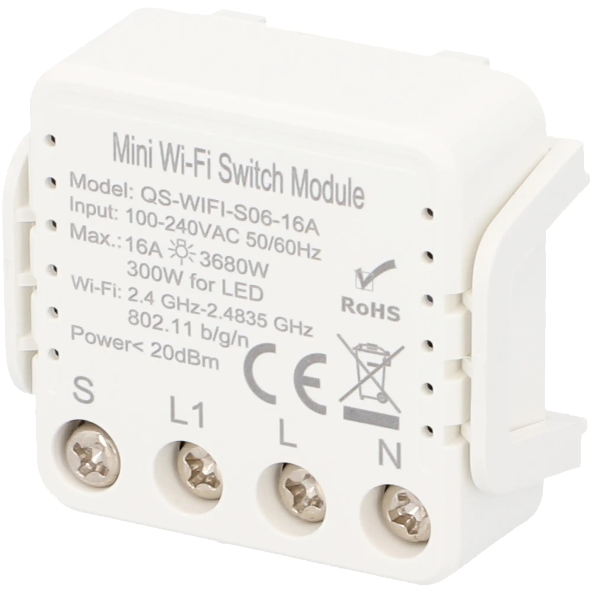 Unitec WIFI Schalter mini steuerbar per Tuya-App, Einbaumodul