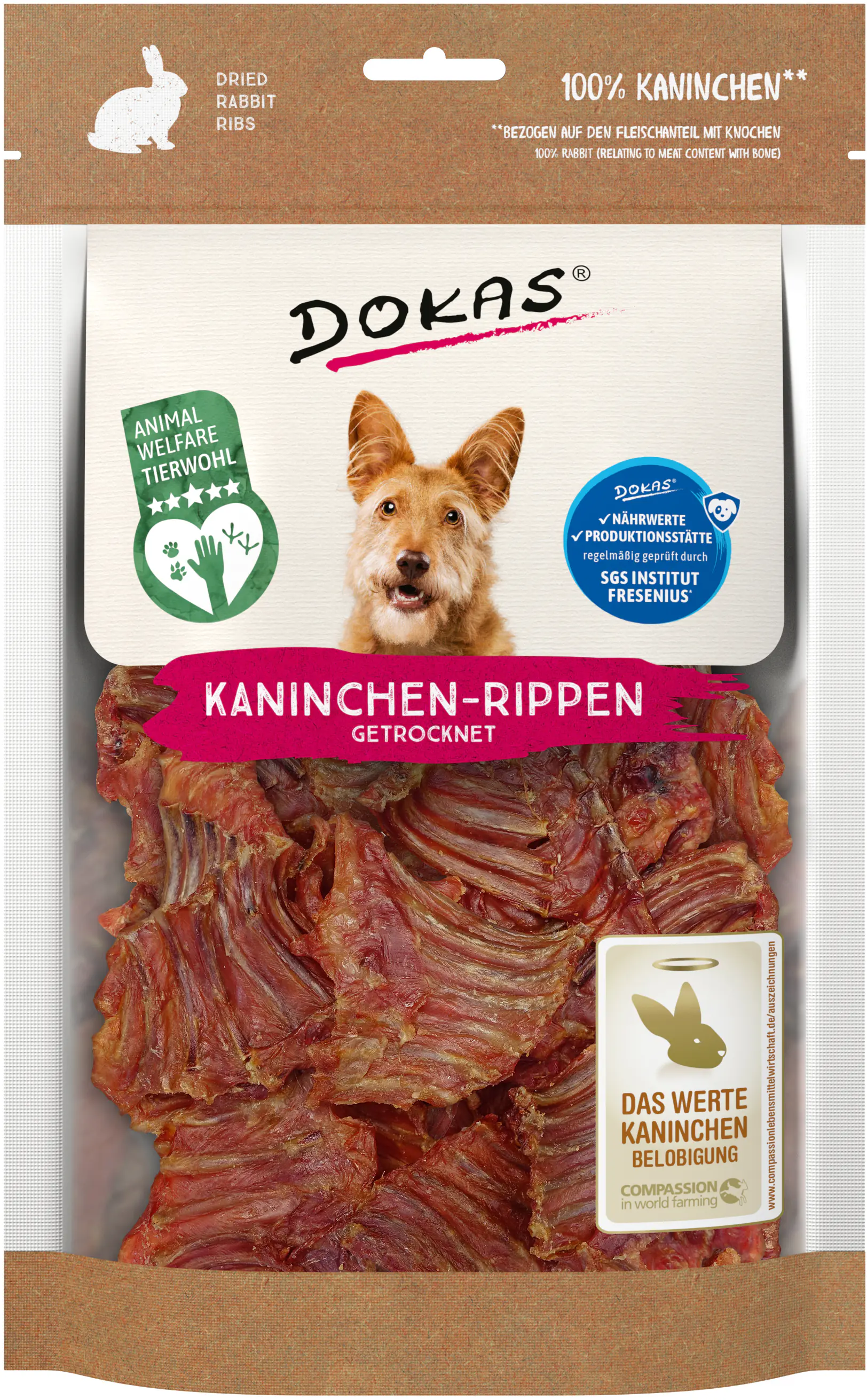 Dokas Kaninchen-Rippen 100 g, getrocknet