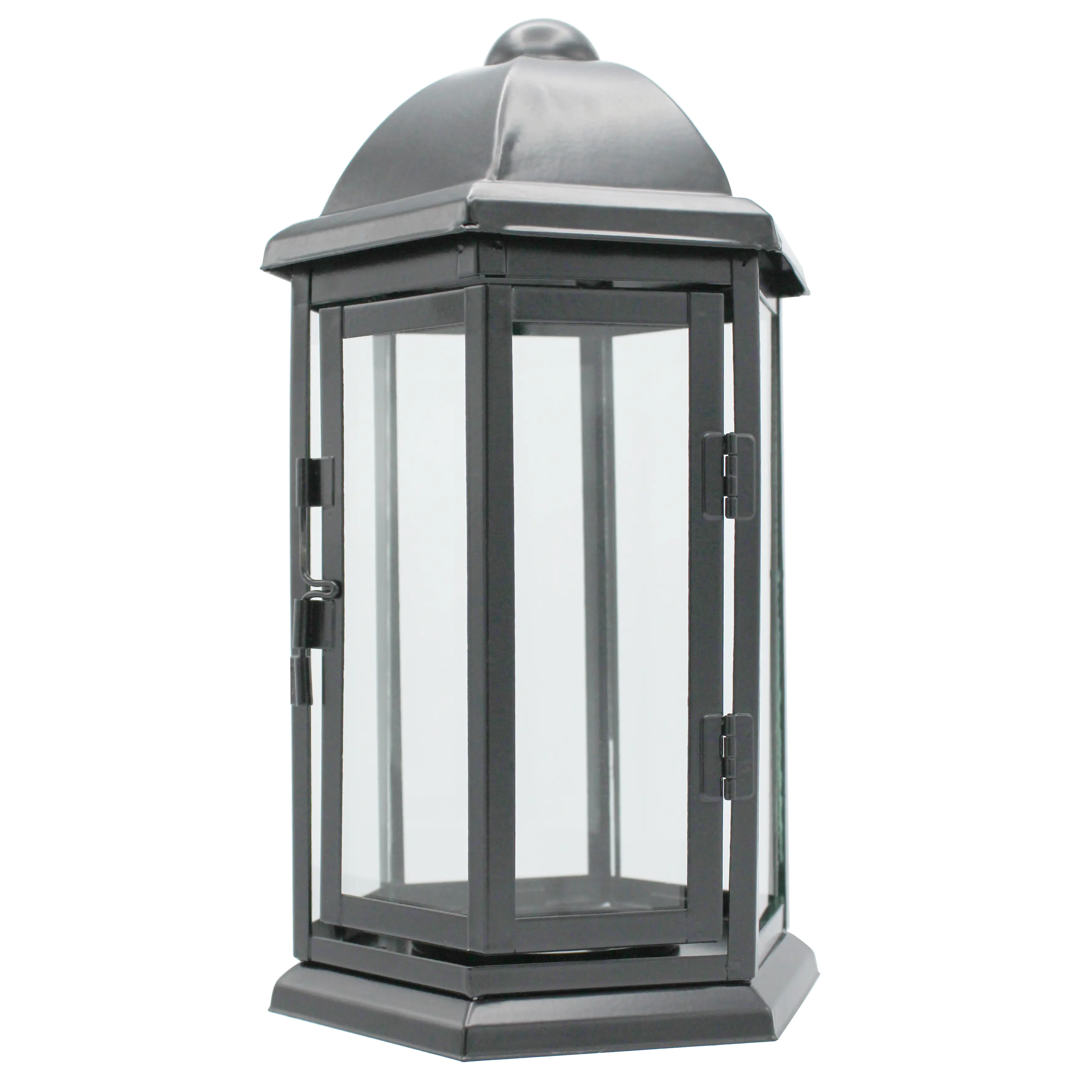 Grablaterne aus Stahlblech 23,5 cm schwarz mit Erdspieß Grablaterne aus Stahlblech 23,5 cm schwarz mit Erdspieß