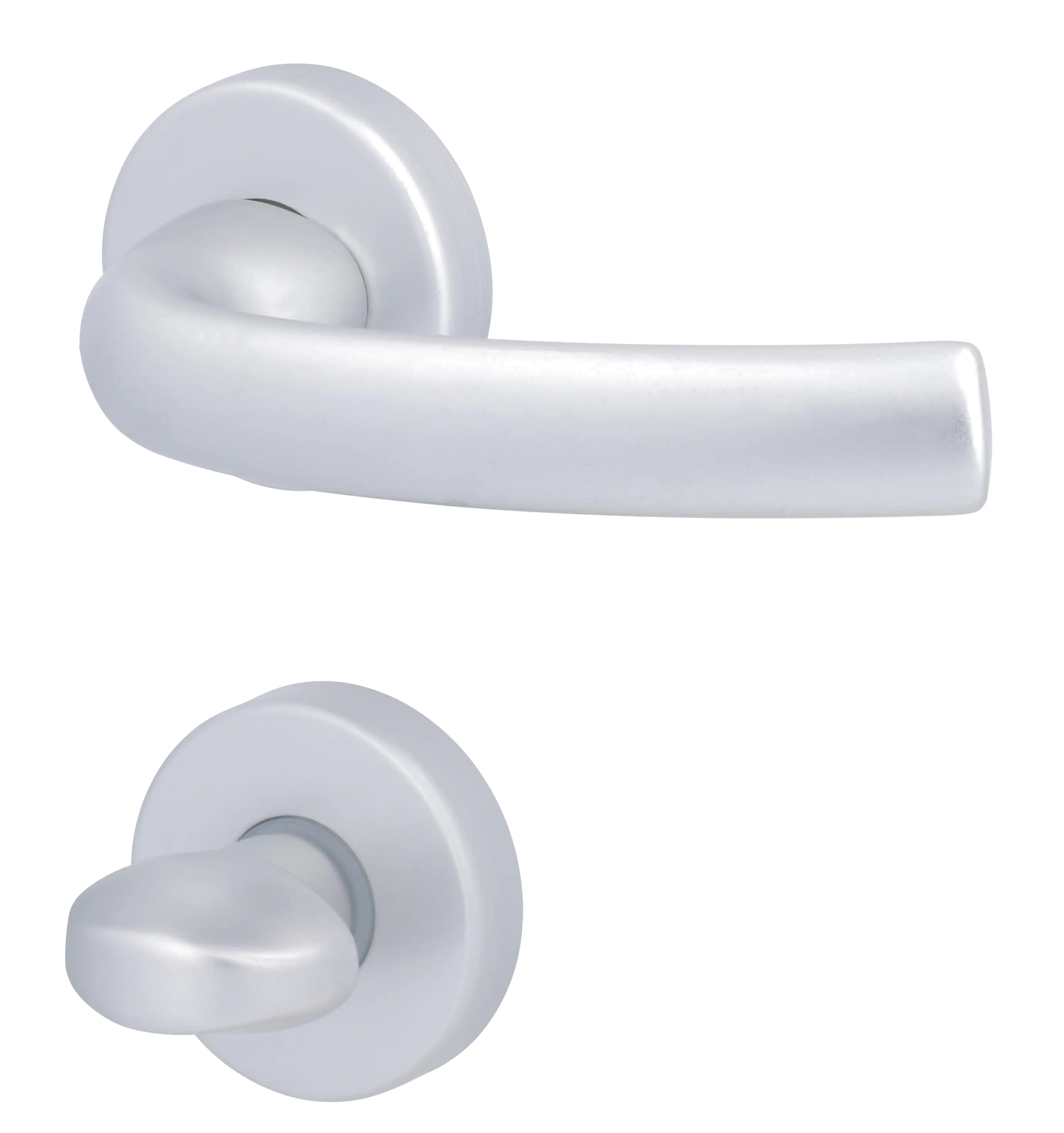 Alpertec WC-Rosettengarnitur Marcy Aluminium silber rund