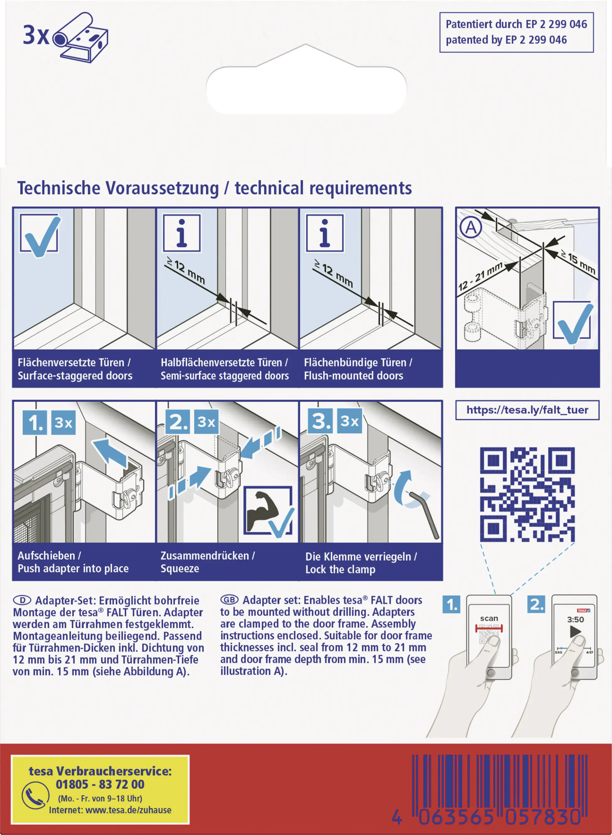 tesa Adapter FALT 35 x 43 x 48 mm anthrazit