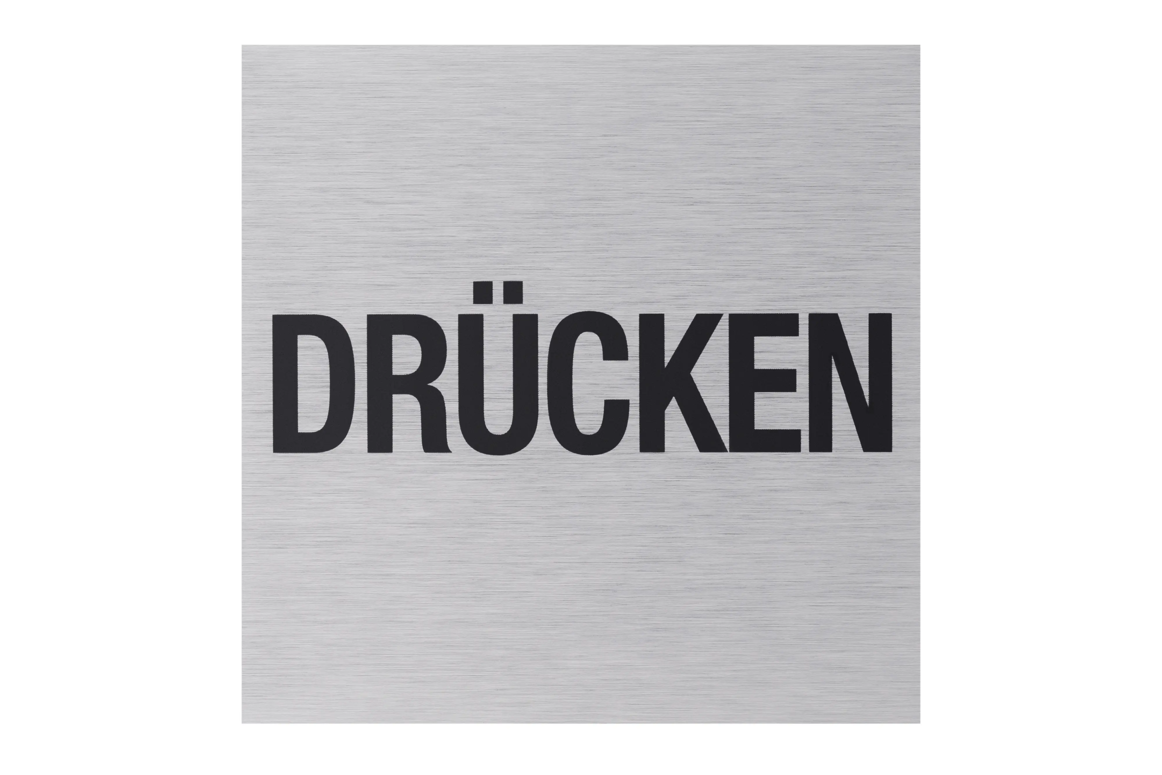 Conmetall Aufkleber Drücken Aluminium 8 x 8 cm edelstahl-optik