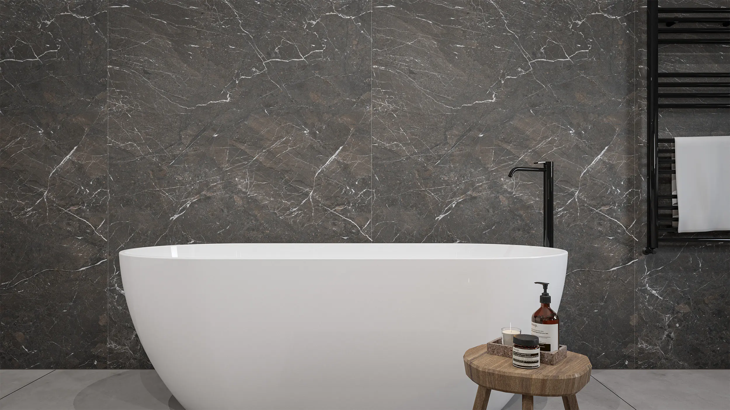 Wetwall Elite Wandpaneel  Rosso Levanto 120 x 260 cm mit abgerundeter Abschlusskante