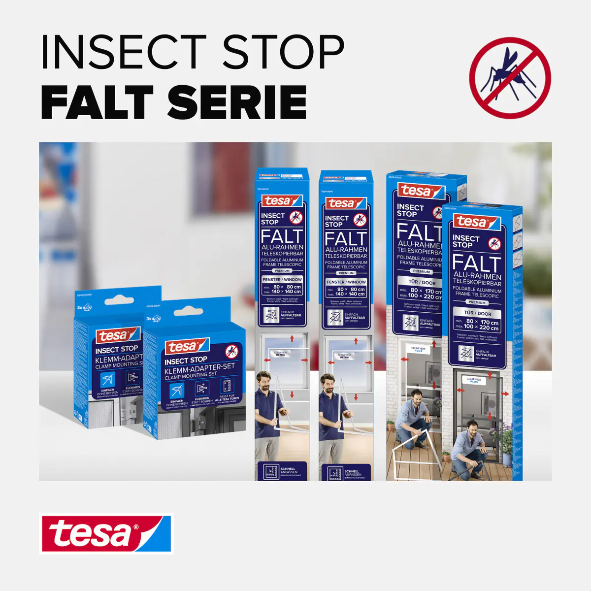 tesa Fliegenschutz-Tür FALT 100 x 220 cm anthrazit/anthrazit kürzbar