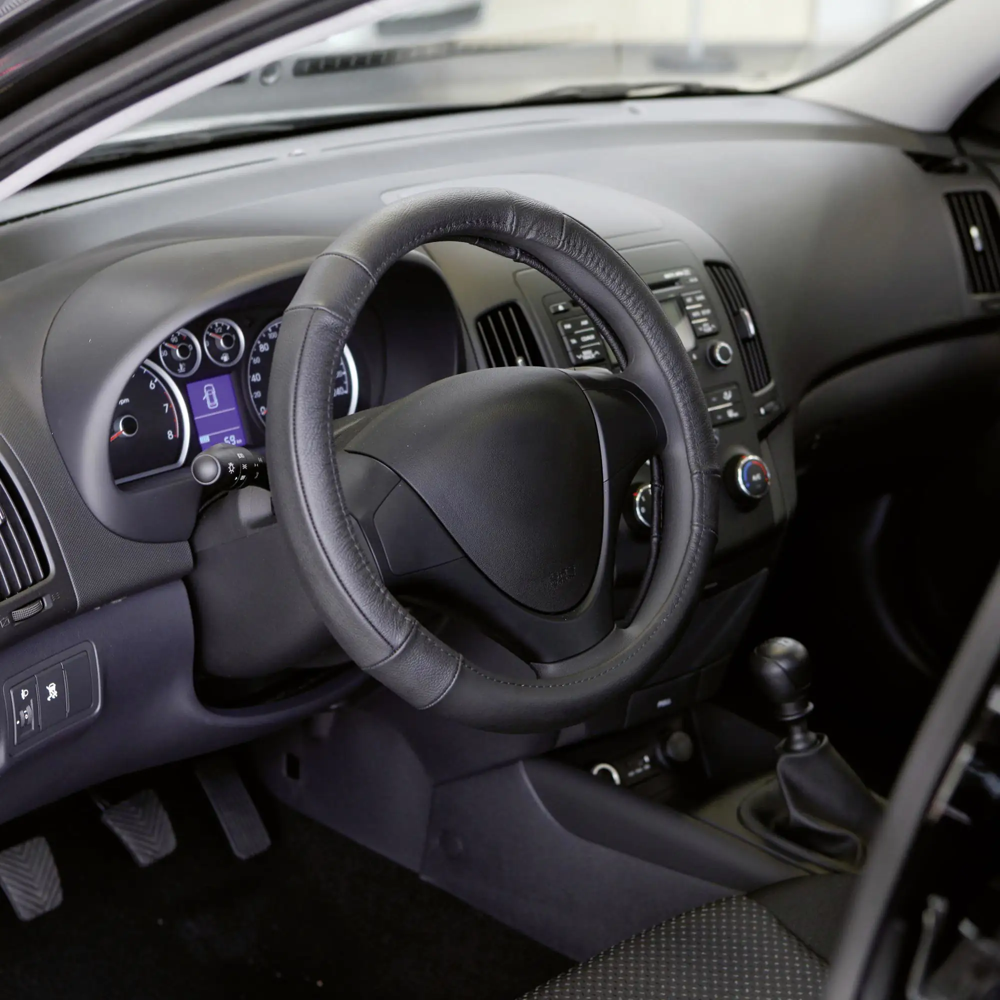 Unitec Lenkradhülle Echtleder schwarz