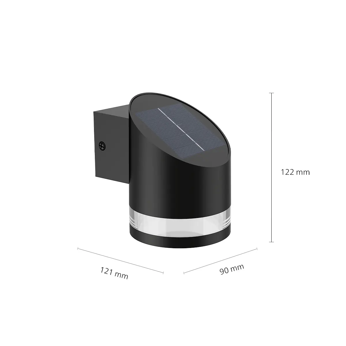 Solar Wandleuchte Fyve 13,4 x 13,2 x 9,7 cm schwarz