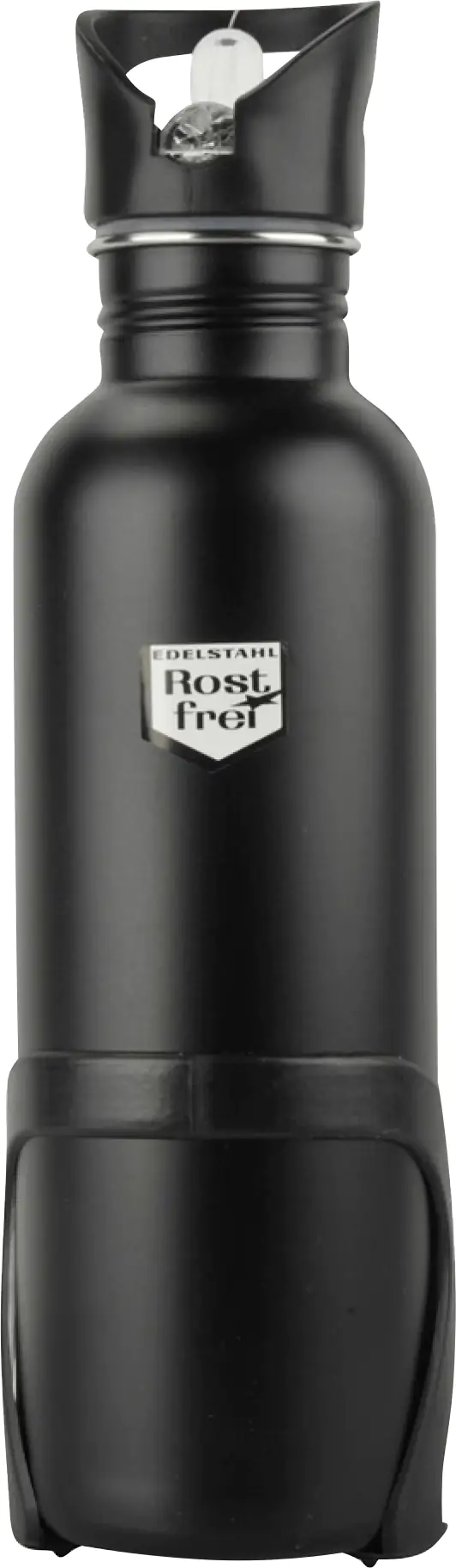 Fischer Edelstahl Trinkflasche schwarz matt 750 ml inkl. Halter Fischer Edelstahl Trinkflasche schwarz matt 750 ml inkl. Halter