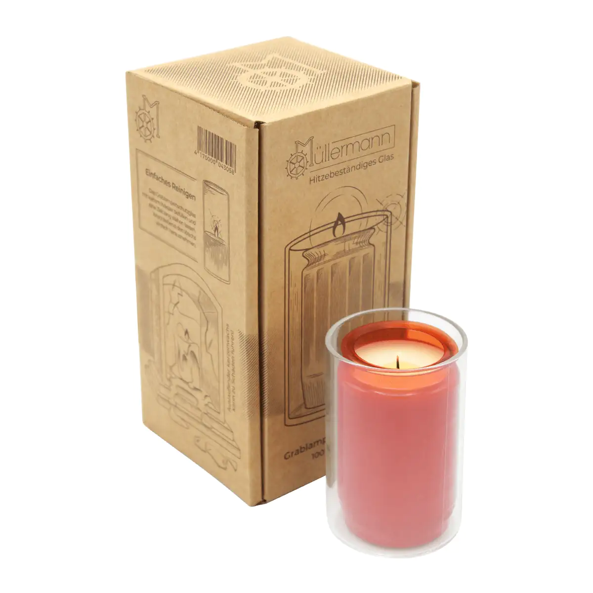 Schutzglas für 3 Tage Grablichter Ø 6,1 x 6,5 cm