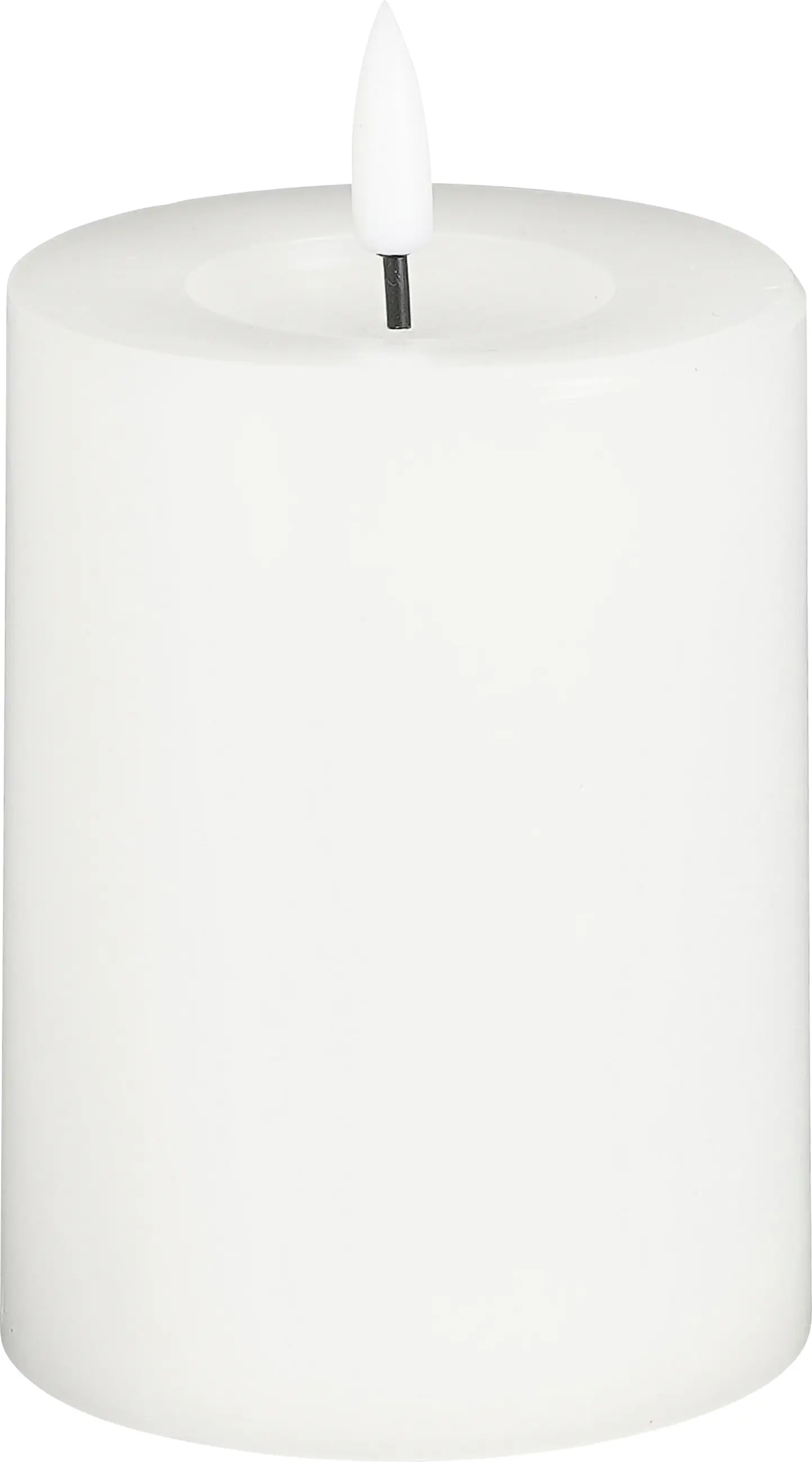 Mica Decorations LED Kerze mit Timer weiß Ø 8 x 10 cm warmweiß
