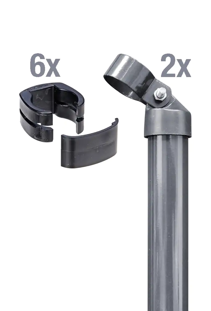 Alberts Komplettset Zauneck-Set für Fix-Clip Pro® 102 cm zA anthrazit Alberts Komplettset Zauneck-Set für Fix-Clip Pro® 102 cm zA anthrazit